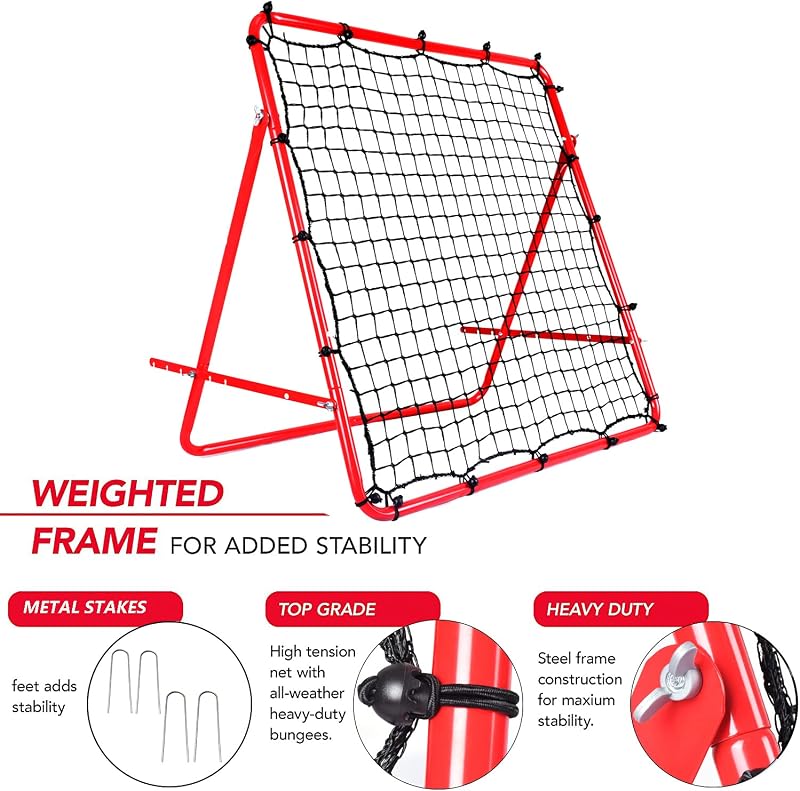 OYE Összecsukható Futball Visszapattanó Háló 100x100 cm - Hordozható Edzőháló Gyerekeknek, Fociedzéshez, Kosárlabdához, Rögbihez, Baseballho