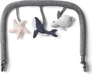 Ergobaby Evolve Bouncer Toy Bar, Accessory for The Ergobaby 3-in-1 Baby Bouncer Baby Swing for Newborns from Birth, Ocean Wonders - Charcoal