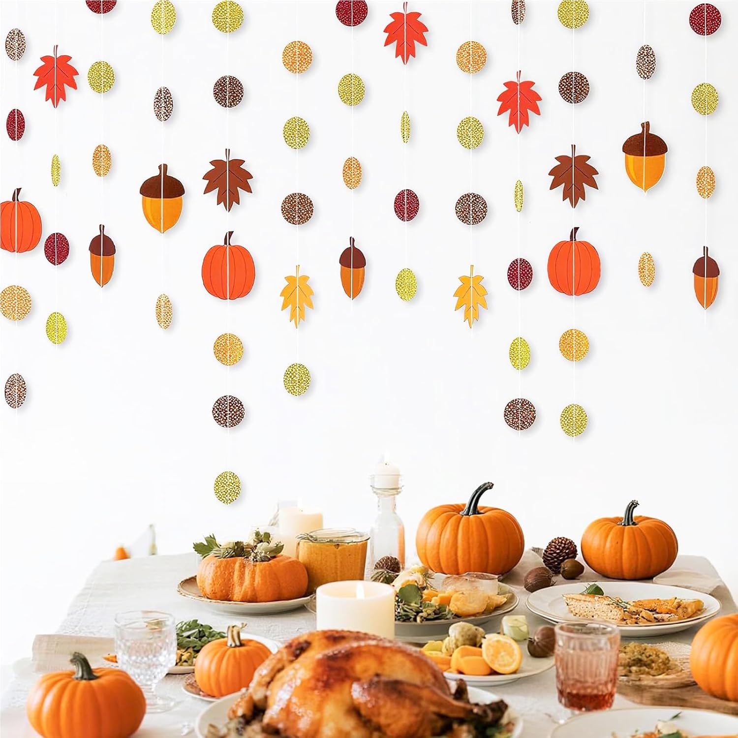 Amazon.com: jijAcraft Fall Leaf Garland Banner – 4PCS Thanksgiving ...