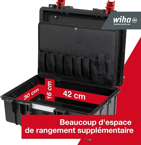 Wiha Mallette à outils Basic L mechanic (45256) I Mallette à outils remplie I Boîte à outils avec outils professionnels I Boîte à outils avec équipement de base I Rangement à outils - 4
