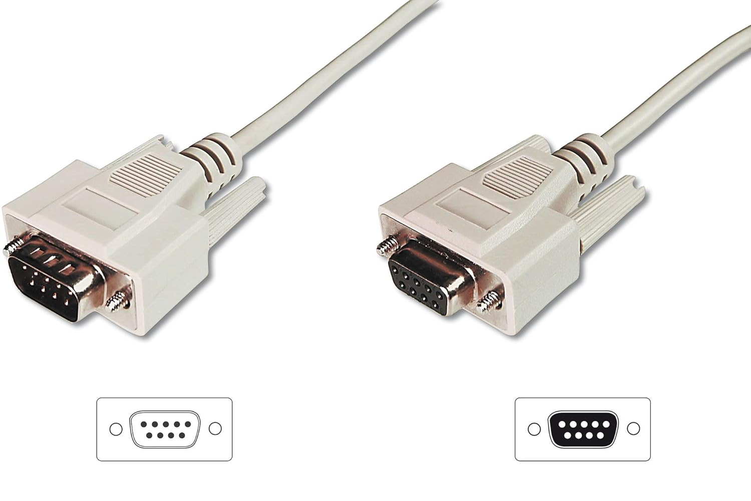 Digitus Parallel Connection Cable - D-Sub 25 to D-Sub 25 - Plug to Socket - 10.0m - Extension Cable - Beige