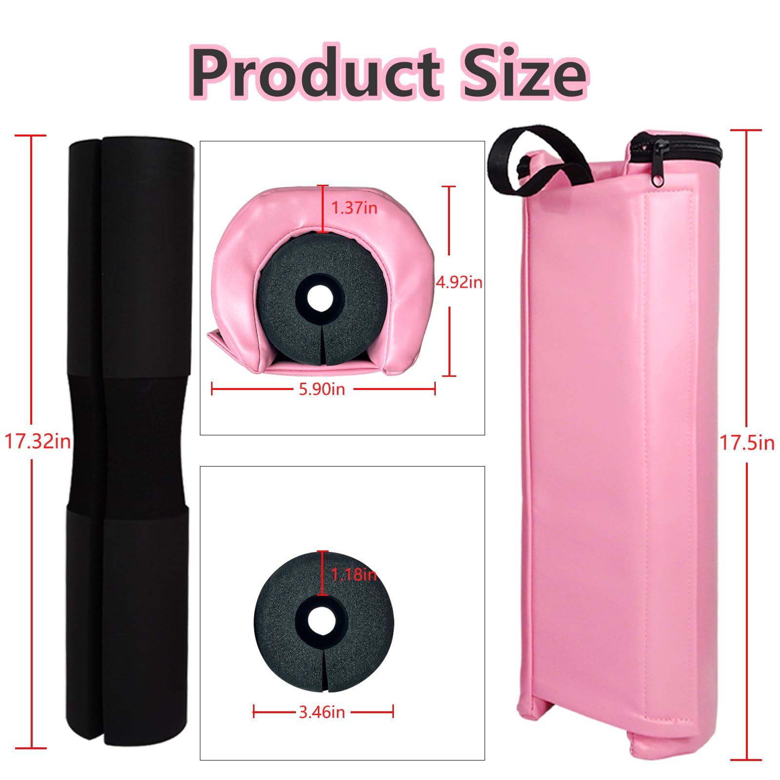 VirgoCCY Barbell Squat Pad - Updated 2in1 Foam Protective Pad - Neck Shoulder protective pads & Thickened Hip Thrustsh pads - Great for Squats, Lunges, Hip Thrust - Fit Standard Olympic Bar