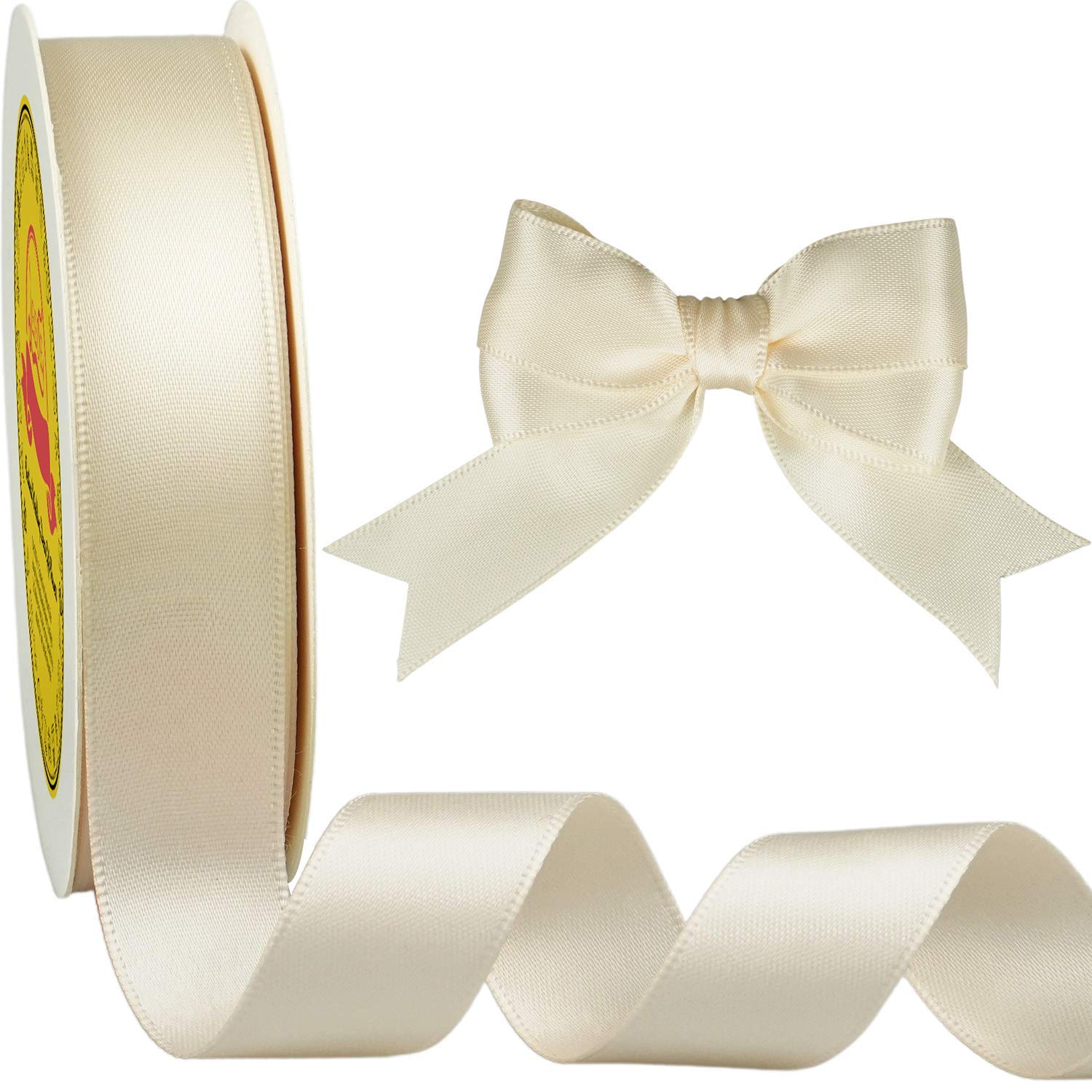 Amazon.com: LEEQE Double Face Ivory/Antique White Satin Ribbon 7/8