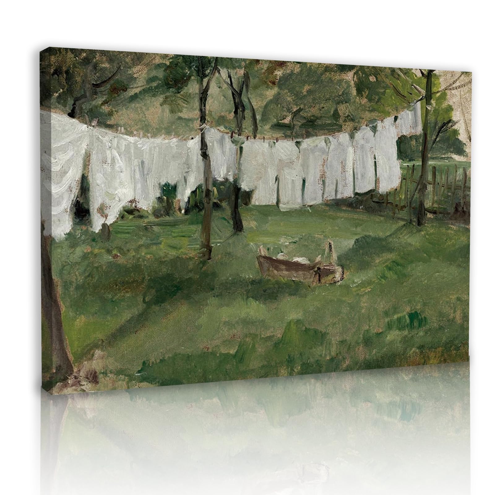 Kyxxshzg Vintage Framed Canvas Wall Art 12x16 Inch, Nature Landscape Canvas Painting, Vintage Country Art Print for Bedroom Bathroom Living Kitchen Farmhouse
