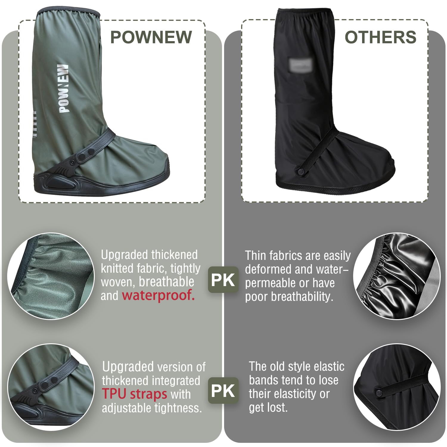 Fundas impermeables para botas de lluvia para hombres y mujeres