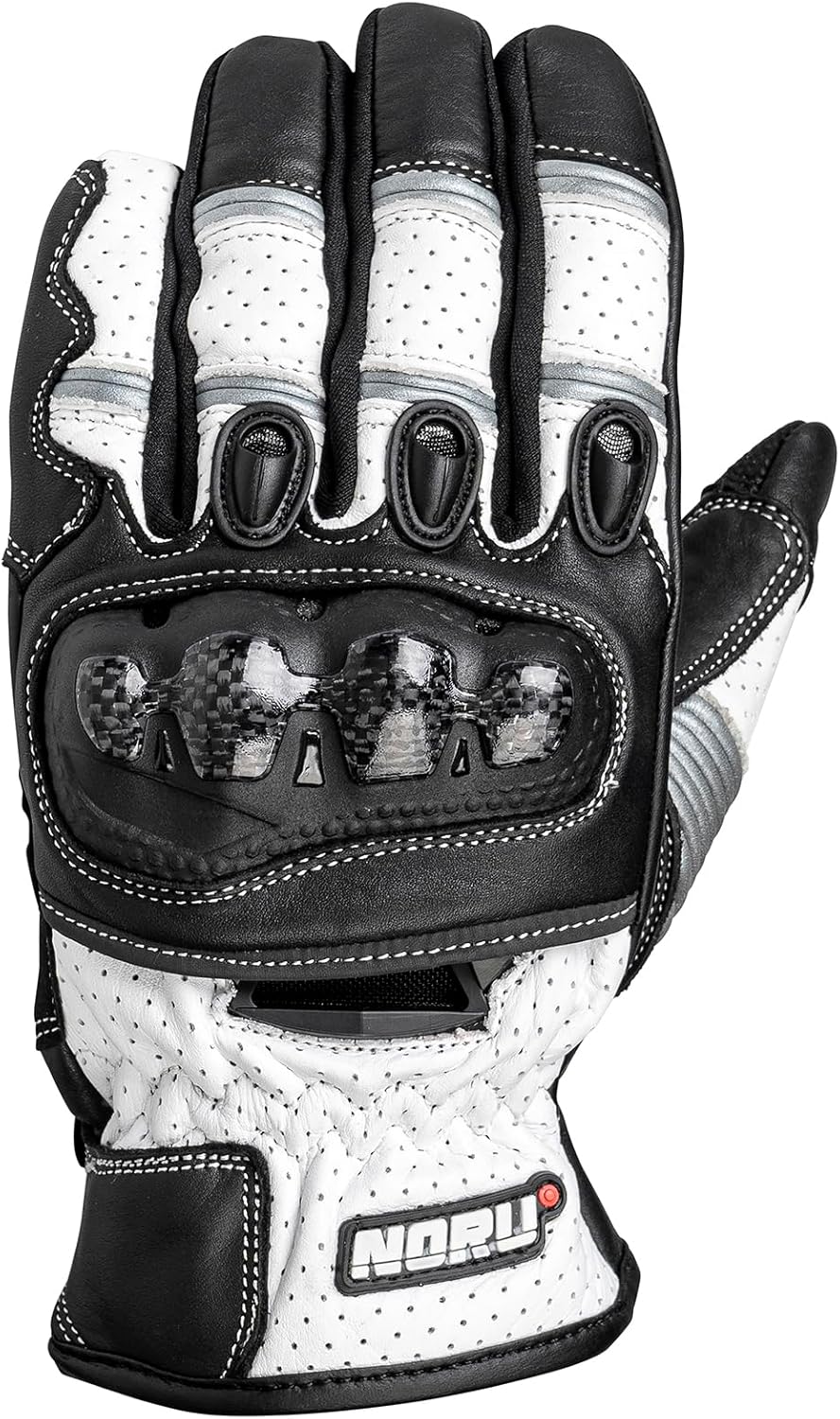 Noru Tekko Motorcycle Leather Glove Touchscreen Compatible Carbon Knuckle Noru Tekko Motorcycle Leather Glove Touchscreen Compatible Carbon Knuckle