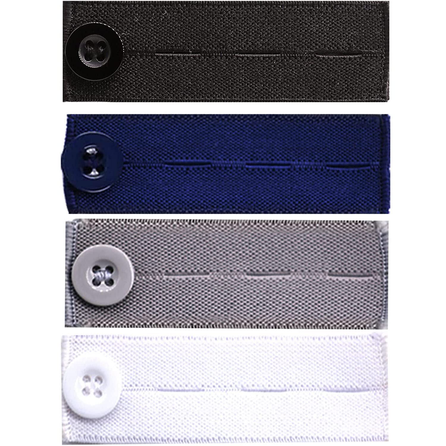 Minta 4 Pack Premium Button Extender, Adjustable Waistband Extenders, Pants Button Extender, High Elastic, Easy to Use, Suitable for Women Men Jeans Skirts Trousers, 4 Different Color