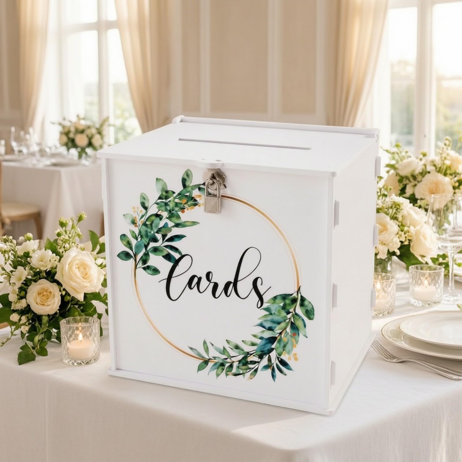 Boîte à Cartes En PVC Réutilible Boîte à Cartes Serrure Multifonction pr Rangement Domestique