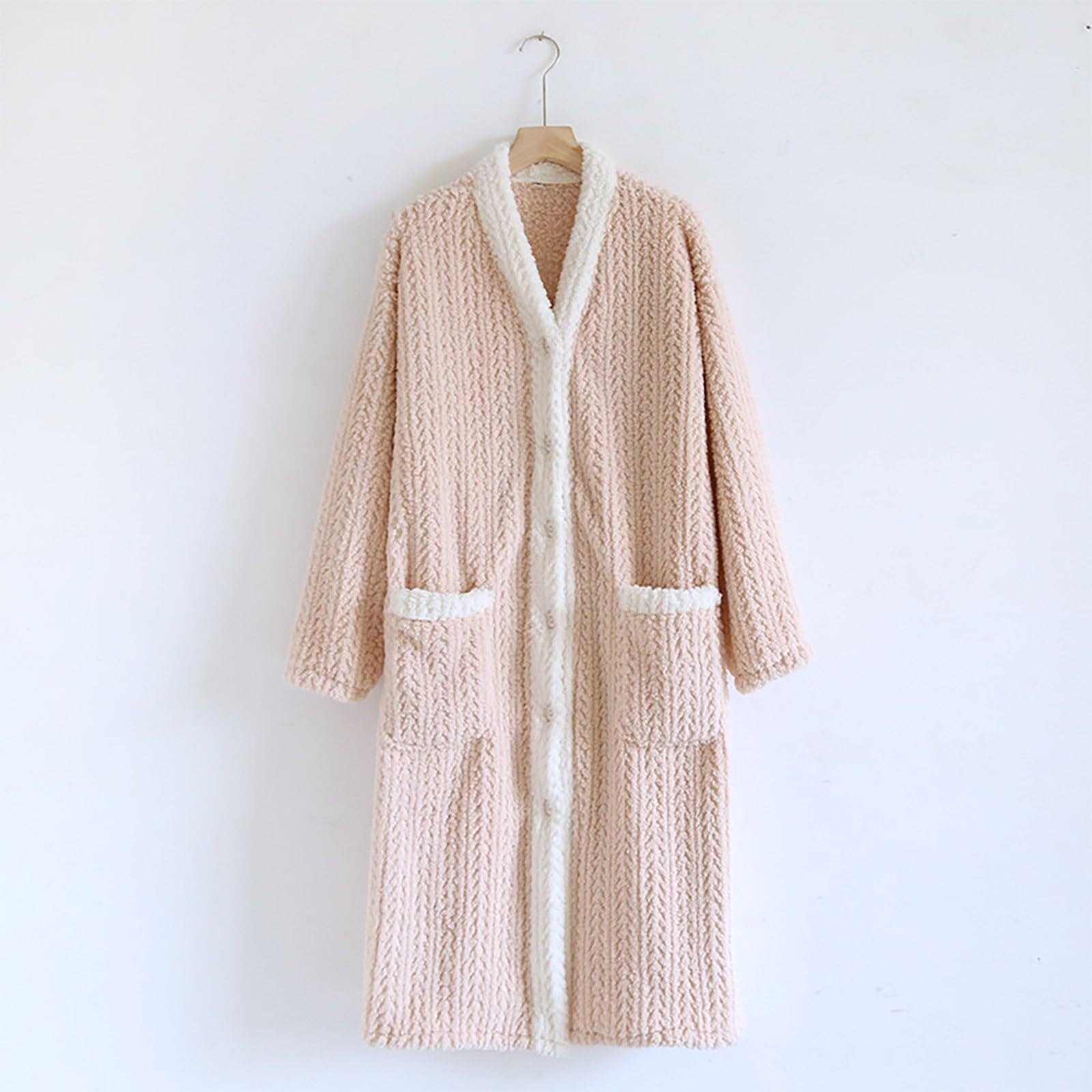 Robe polaire longueur genou for femme en peluche douce et moelleuse