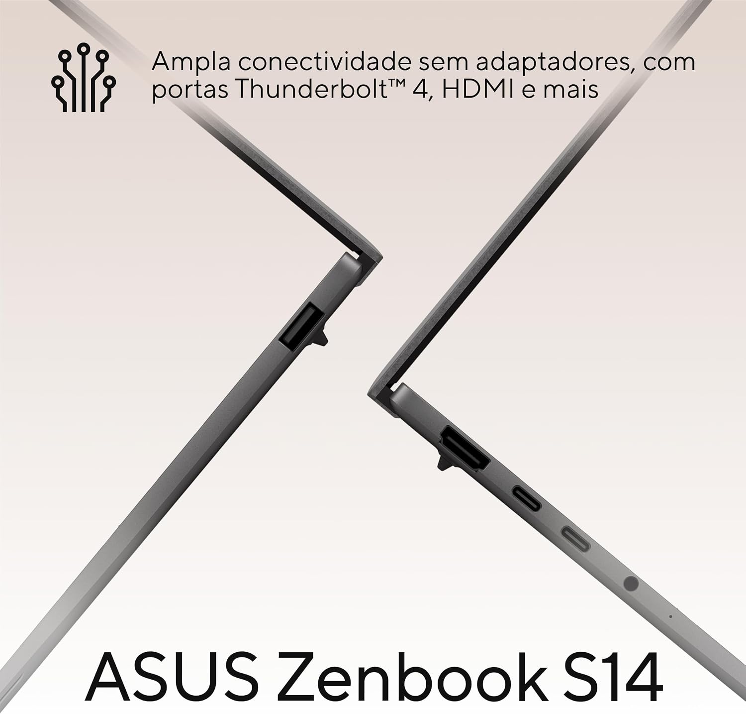 Notebook ASUS Zenbook S14, Intel Core Ultra 7, 16 GB, 512 GB, W11 Home, 14" OLED, Antrim Gray - UX5406AA-SU308W