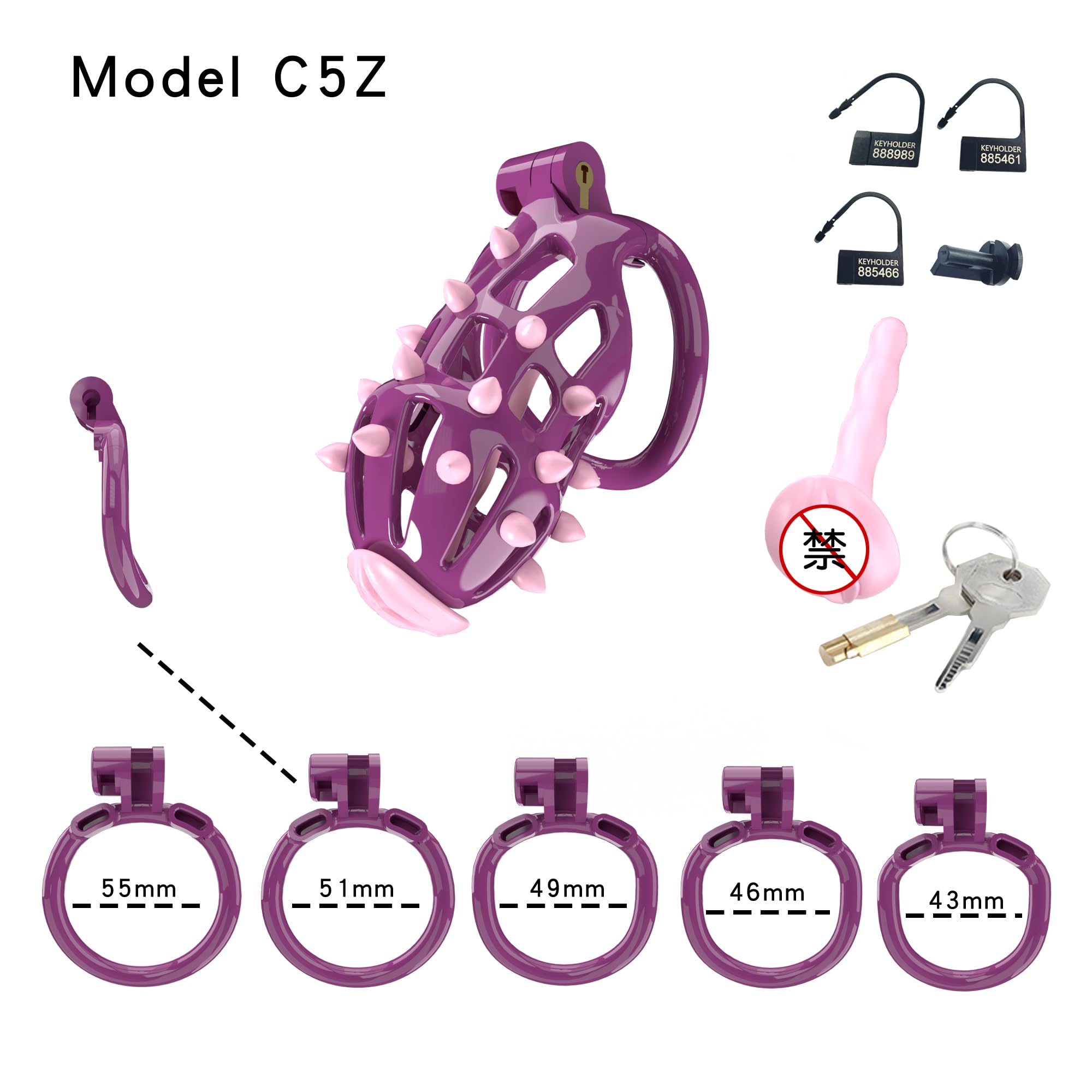 Hdynasty Gabbia Fissa da Uomo Rosa con Punte morbide in Silicone Leggera e Facile da trasportare 100g-110g con 5 Anelli ad Arco Fisso (Punte morbide Rosa)