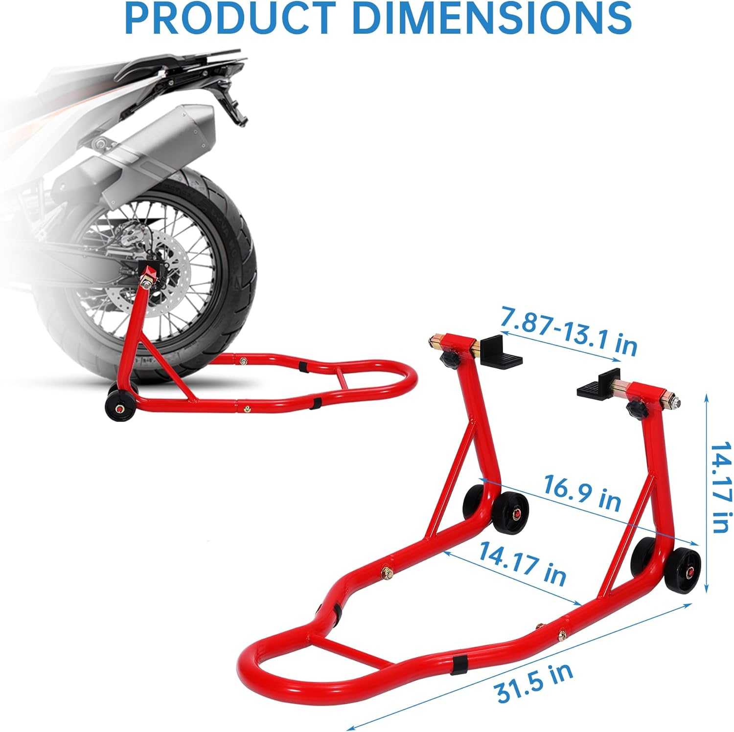 Heavy Duty Motorcycle Stand Lift -900 Lbs Capacity Front & Rear Combo Stands |Adjustable Universal Motorcycle Lift for Repairs, Maintenance & Storage |Durable Steel Construction for Stability & Safety