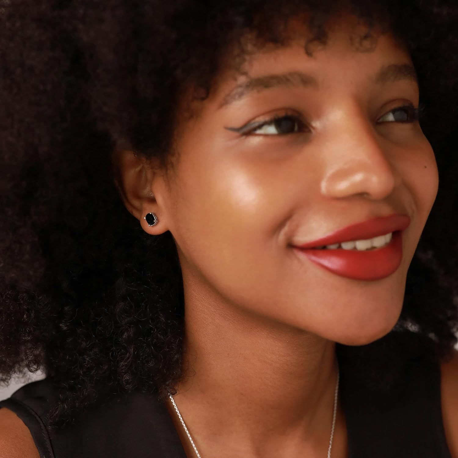 Silvershake 7X5mm Oval Shape Birthstone Gemstone White Gold Plated or Yellow Gold Plated 925 Sterling Silver Business Attire Stud Earrings Jewelry for Women - Image 2