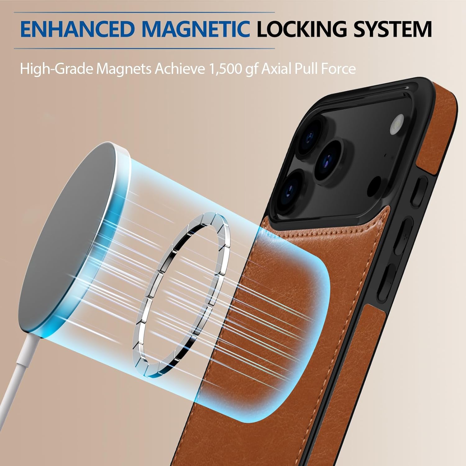 LOHASIC 2 in 1 Wallet Case for iPhone 17 Pro, Compatible with MagSafe, RFID Blocking, 17 Pro Detachable Case with Card Holder, [4 Card Slots], PU Leather 6.3" Cover for Apple 17 Pro Men Women, Brown