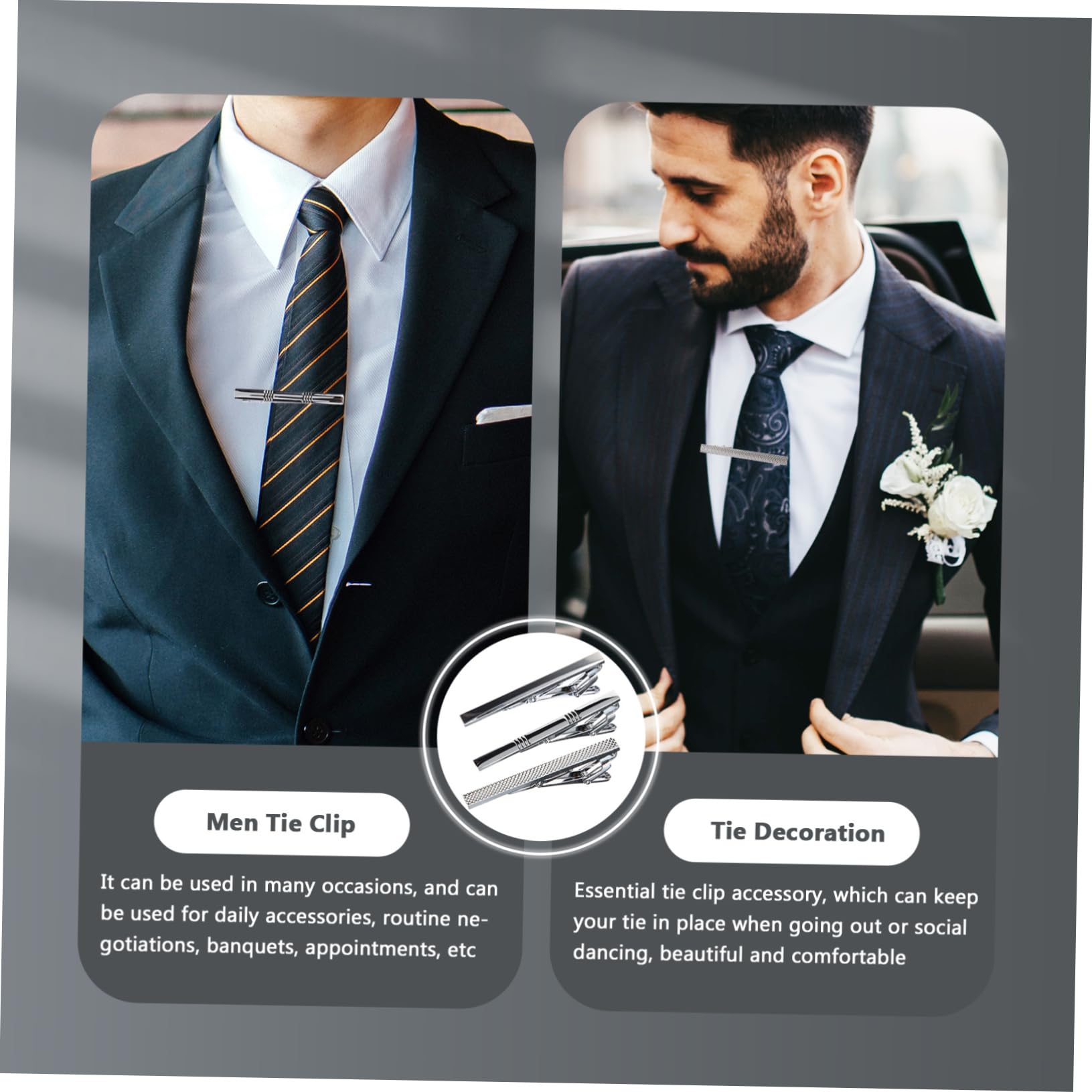VANZACK Pince À Cravate Pour Hommes Accessoire Élégant Pour Affaires Clips De Cravate Durable