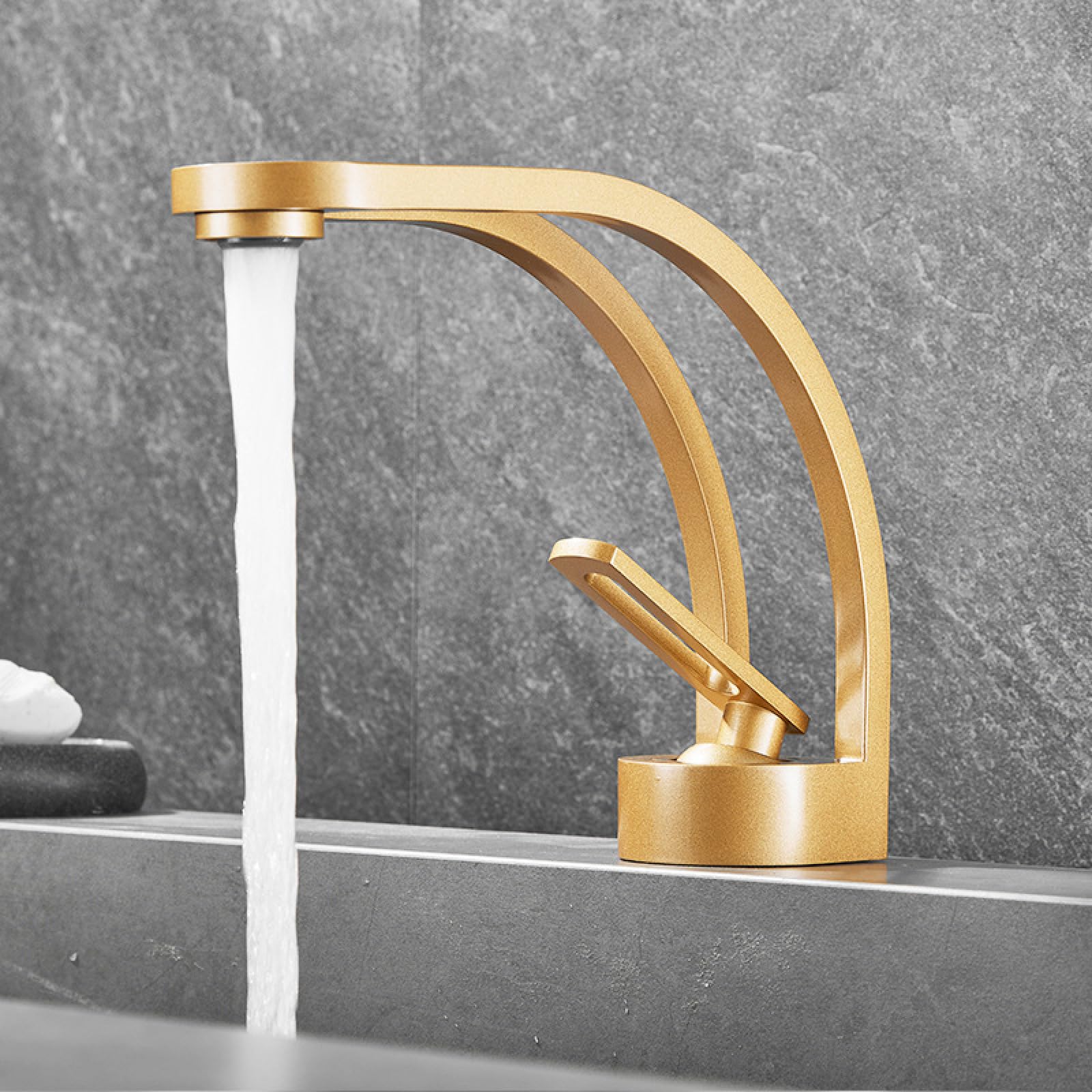 Fanjubei Golden All-Copper Bathroom Washbasin Faucet