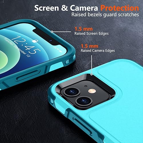 Miniatura 4 de SPIDERCASE Funda diseñada para iPhone 12iPhone 12 Pro, protección contra caídas de grado militar de 10 pies, con 2 protectores de pantalla de vidrio