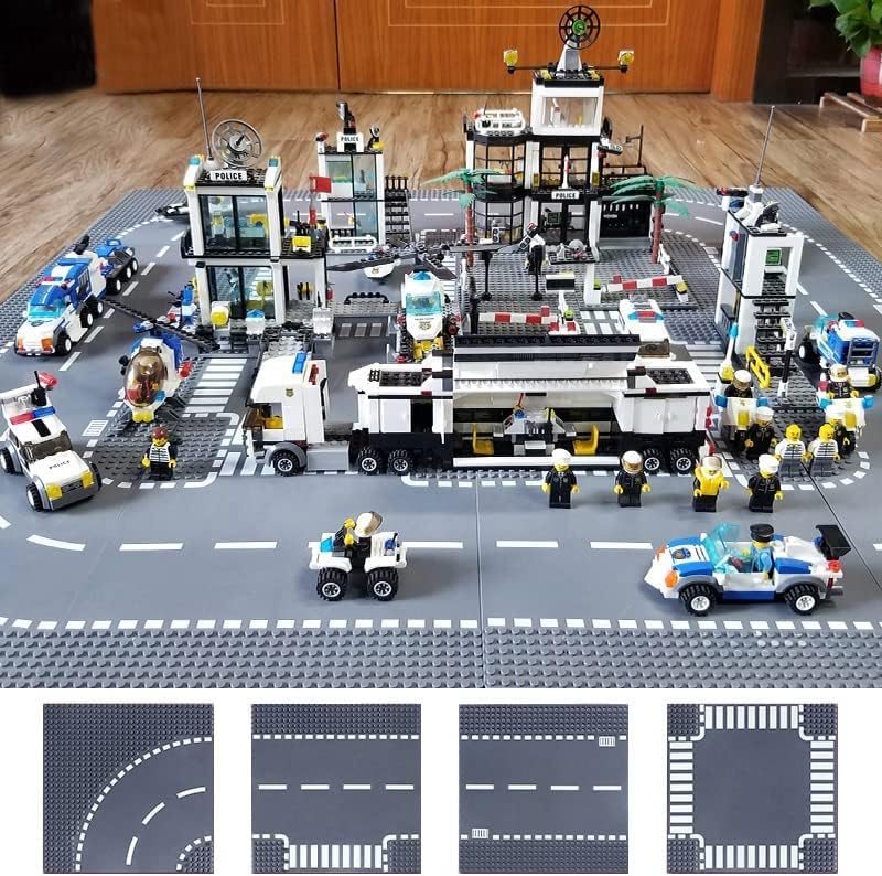 Road Base Plates for City Street Building Block, 12 Street Plates, 10"x10" Road Baseplates - Image 4