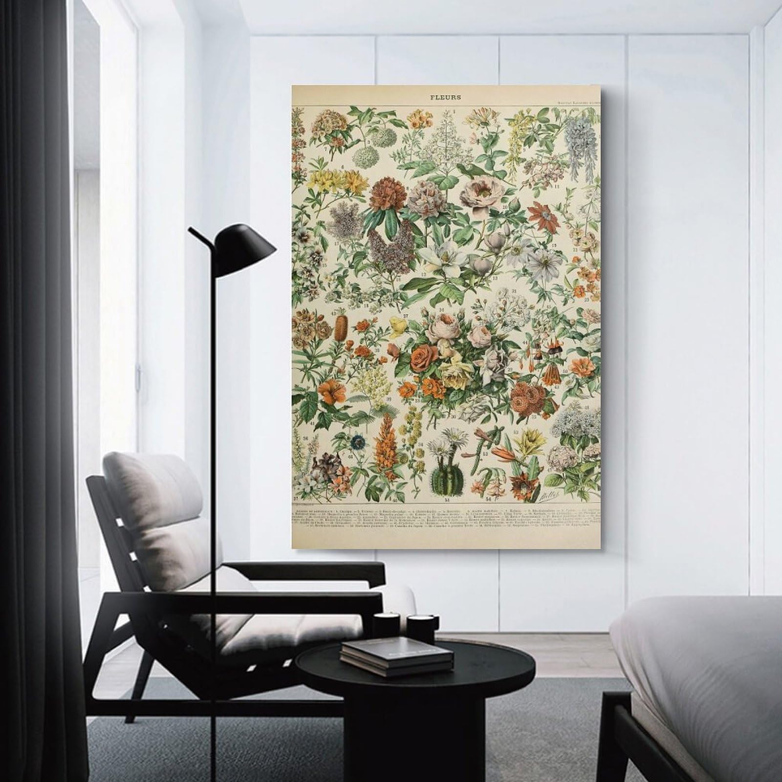 Junmoney Canvas Wall Picture French FLEURS 1909, 24x36inch(60x90cm), for Study, Office Or Focused Interiors, Wall Art That Adds Style to Work Areas