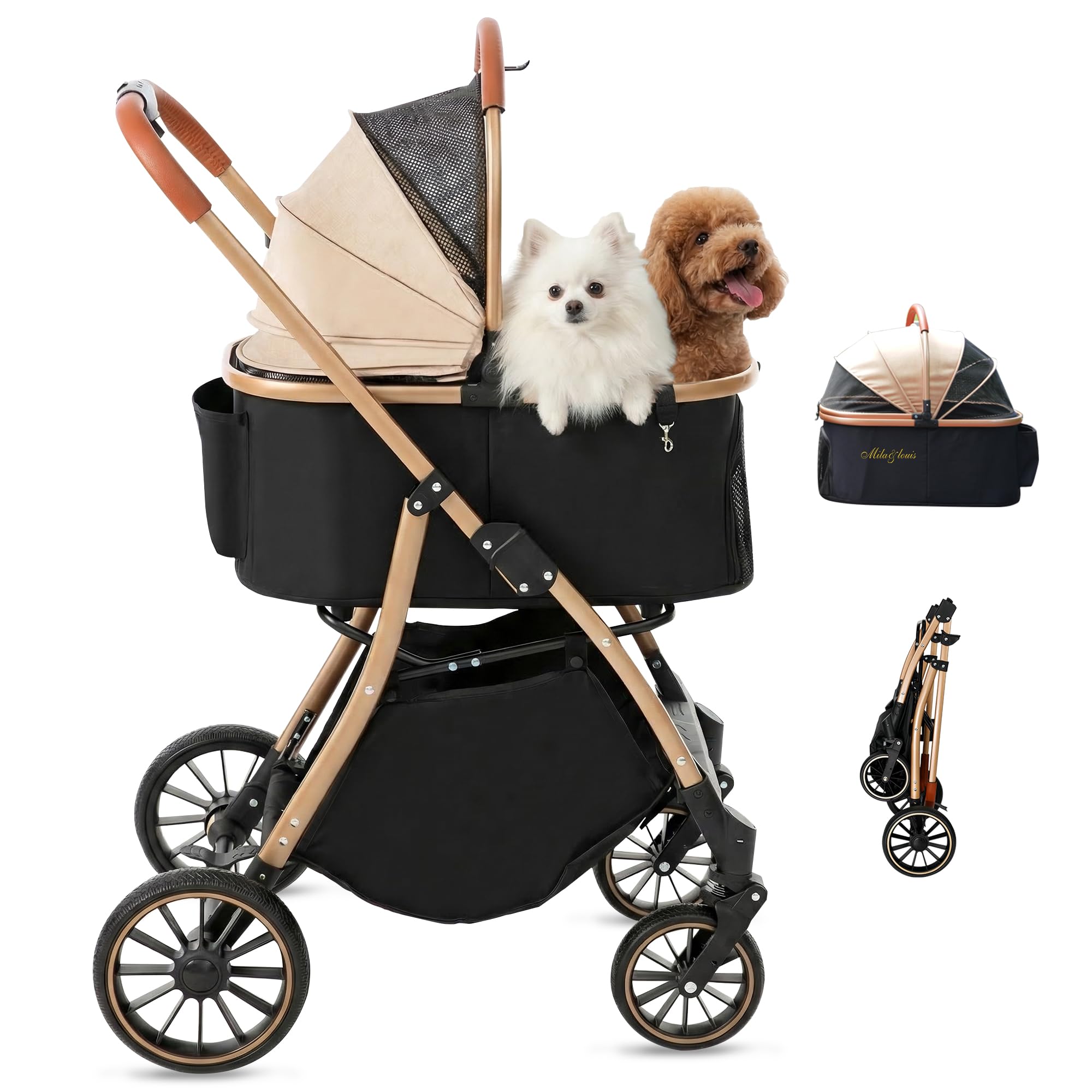 Amazon | 【2026大耐摩輪·軽量6.4KG】MILA&LOUIS ペットカート分離型