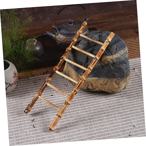 Miniatura 8 de Accesorios para fotos, decoraciones artificiales, mini modelo, maceta de madera, escalera de juguete, pequeña escalera de bambú, adornos para el