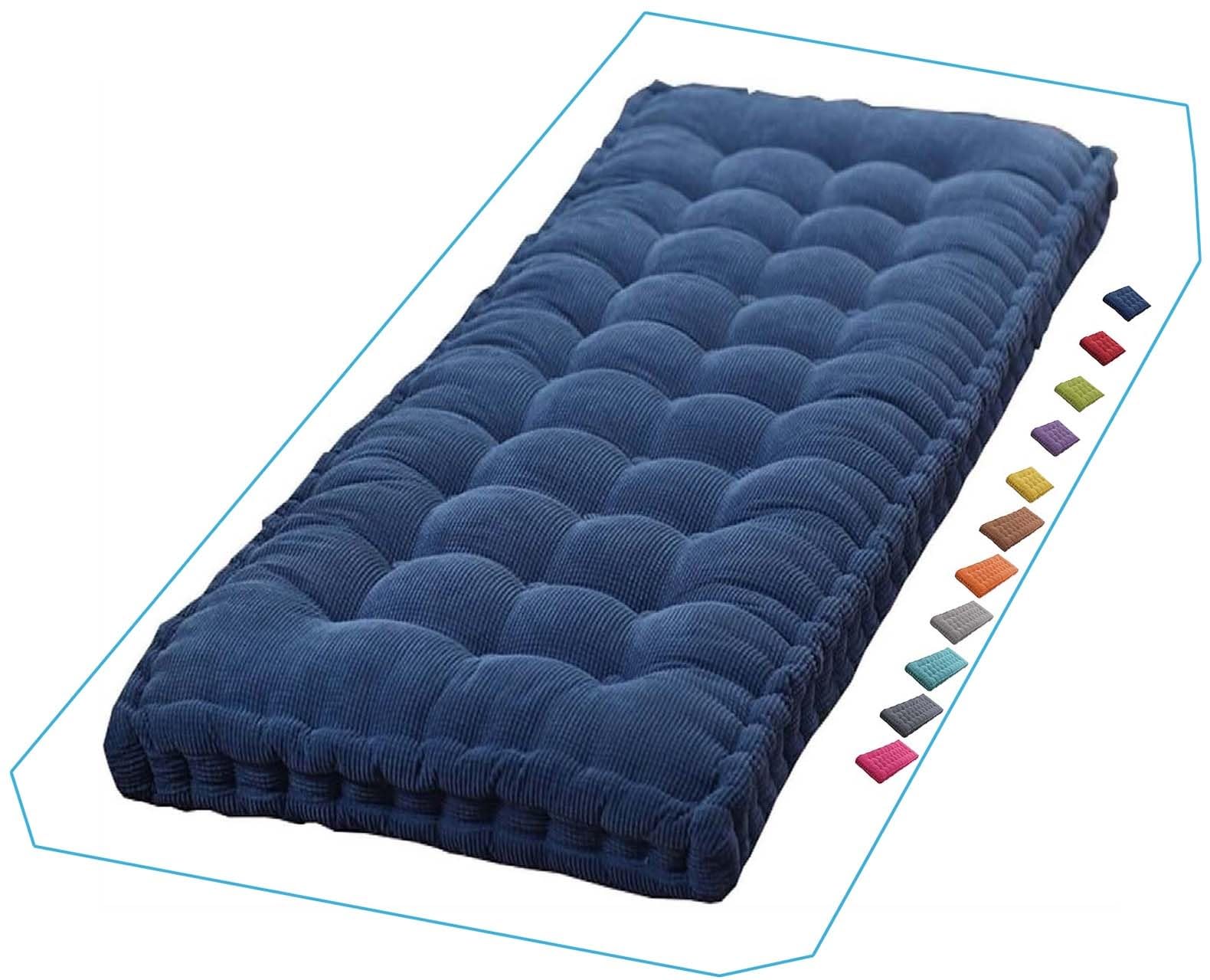 Porch Swing Cushion or Backrest 40 60 36 50 in Bench Cushion for Indoor Outdoor Furniture, 1 2 3 Seater Thickened Garden Cushion Patio Backyard and Garden Lawn Rattan Hammock(Denim Blue 1b,60x30 cm 24