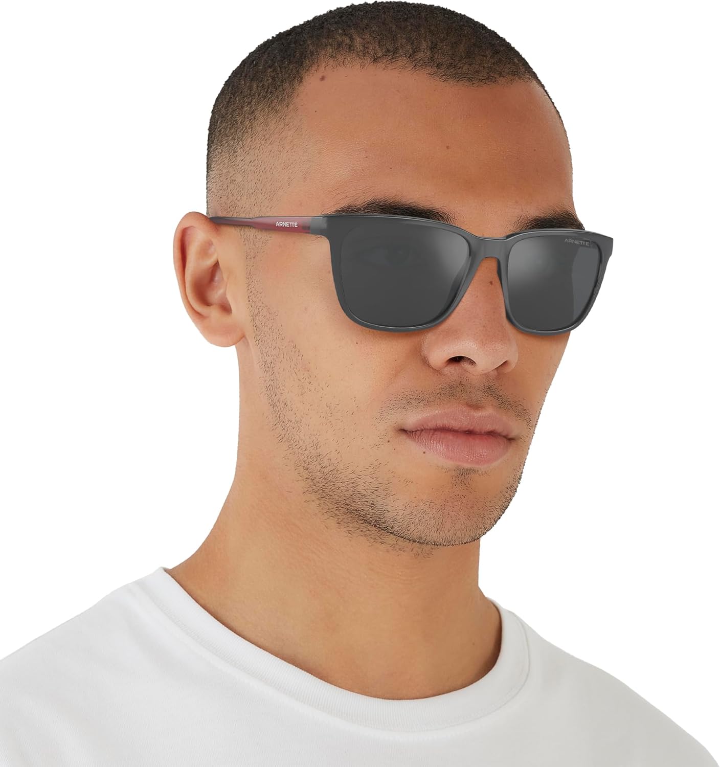 ARNETTE Man Sunglasses Matte Black Frame, Dark Grey Lenses, 57MM
