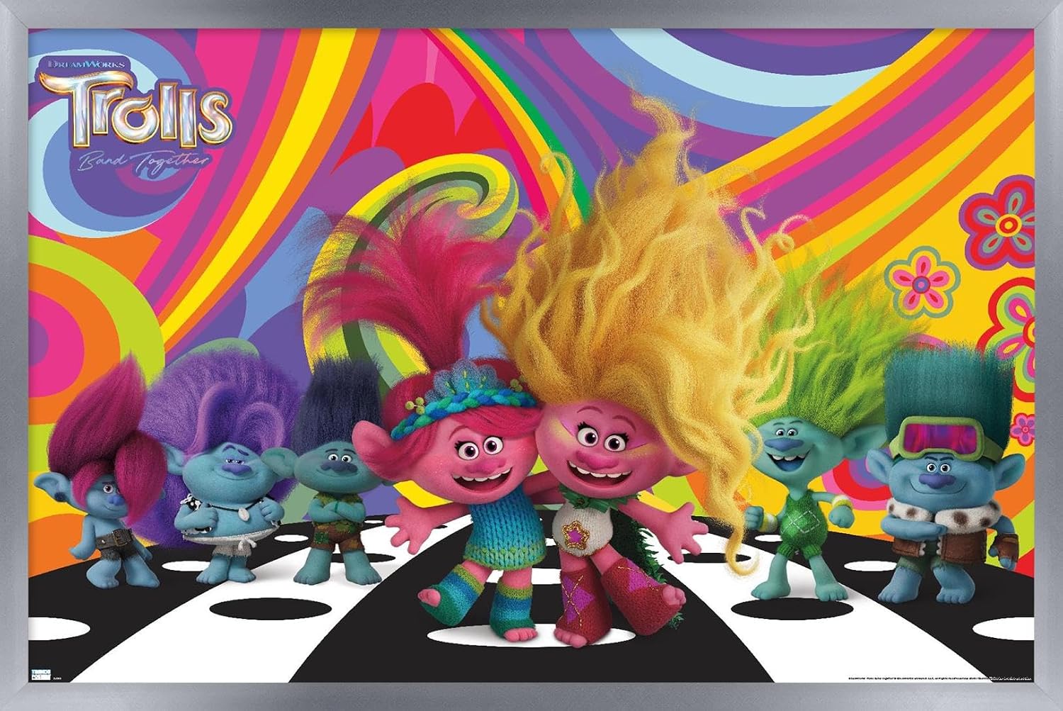 Trends International Trolls: Band Together - Universe Wall Poster, 34L x 22.4W, Silver Framed Version