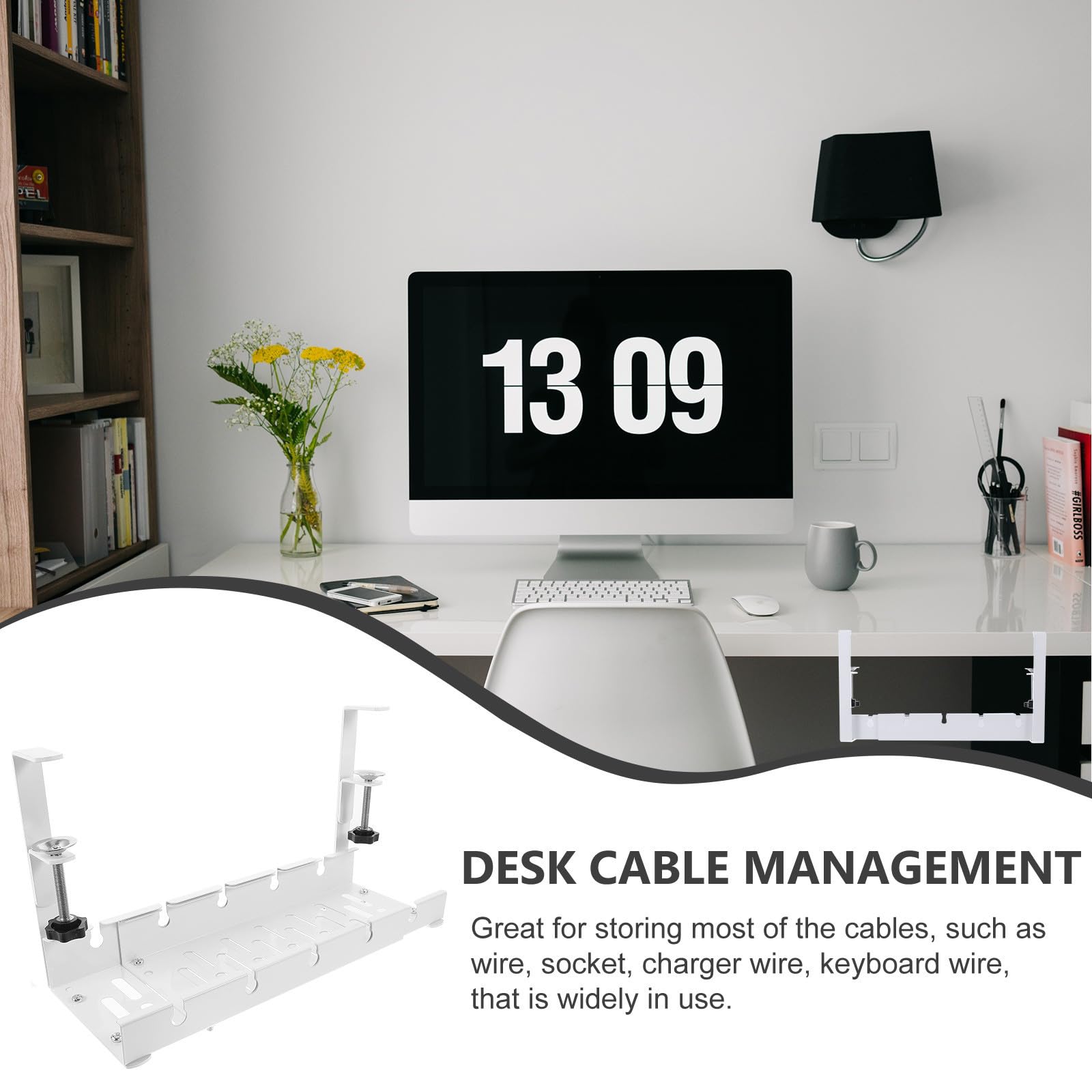 Kabelorganisator unter Schreibtisch für USB Hubs und Ladekabel