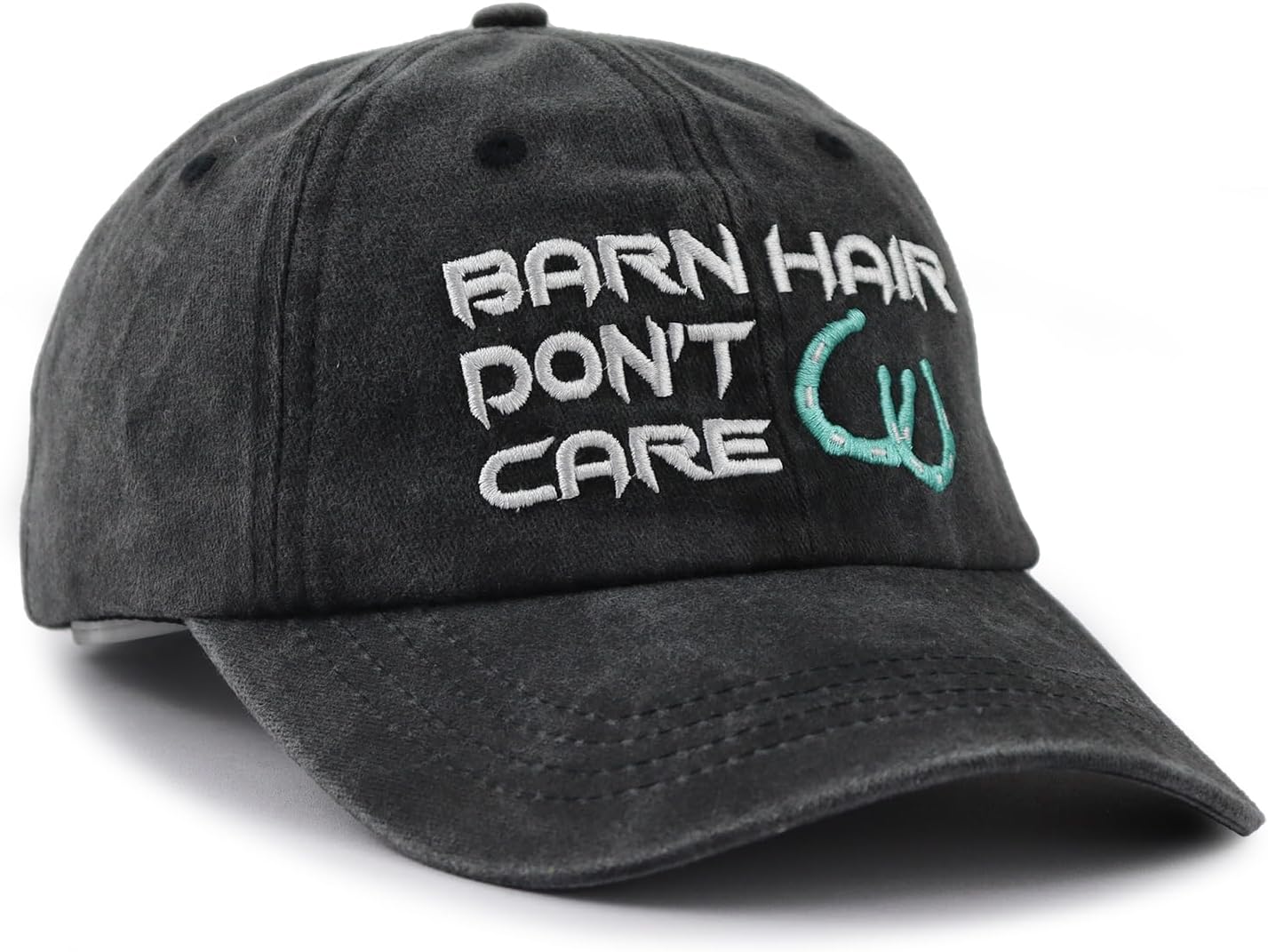 Barn Hair Don't Care Hat for Women Men, Adjustable Embroidered Cotton Horse Lover Baseball Cap - Image 3