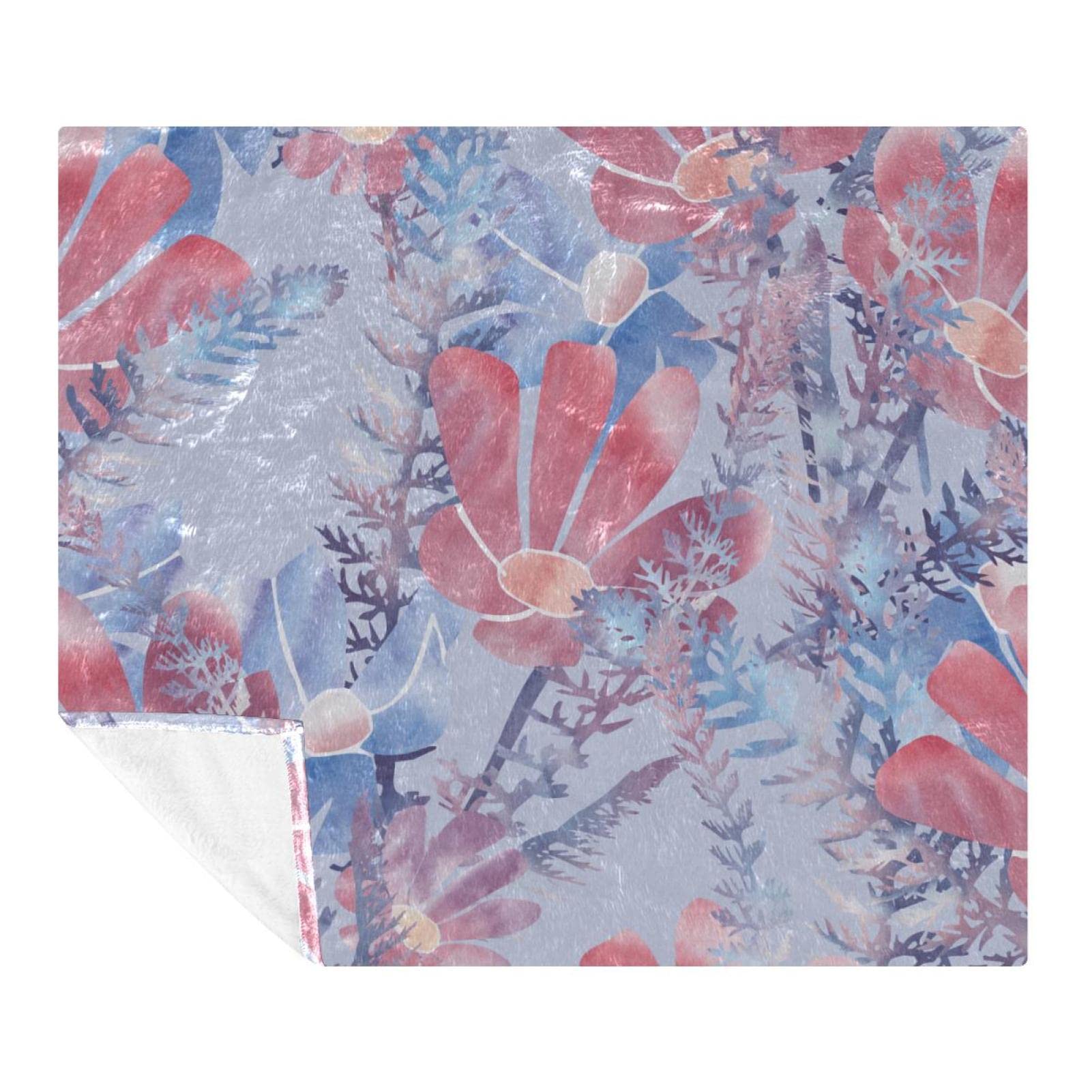 Couverture polaire microfibre Foral plaid chaud canapé lit et voyage