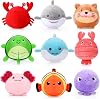 9 Pcs Mini Plush Sealife Stuffed Animals Bulk 3.15 Inch Cute Stuffed Ocean Animals Soft Colorful Sealife Plush for Kids Birthday Themed Party Baby Shower Decor Easter Eggs Stuffers Basket Fillers