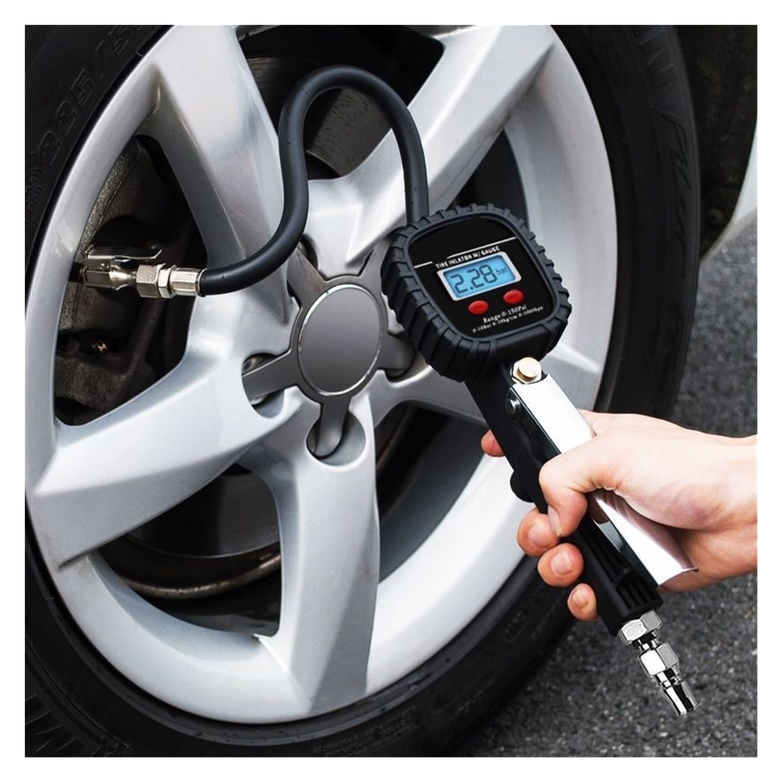 Regolatore di pressione, Pressostato, Manometro Digitale Per Gonfiaggio Pneumatici Per Camion Per Auto, Quadrante Con Display LCD, Tester Per Veicoli, Strumento Di Monitoraggio Della Pistola,per
