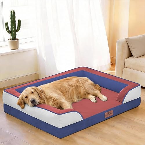 Miniatura 553 de Comfort Expression - Cama ortopédica para perros extragrandes, 53 x 42 pulgadas, cama impermeable y de apoyo de espuma con cojines removibles, con