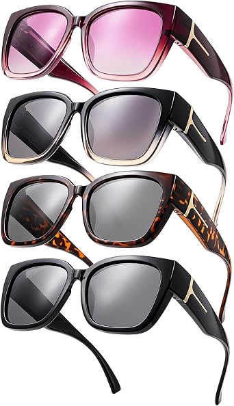 JATEBI 4 Pack Polarized Fit over Sunglasses for Women Men