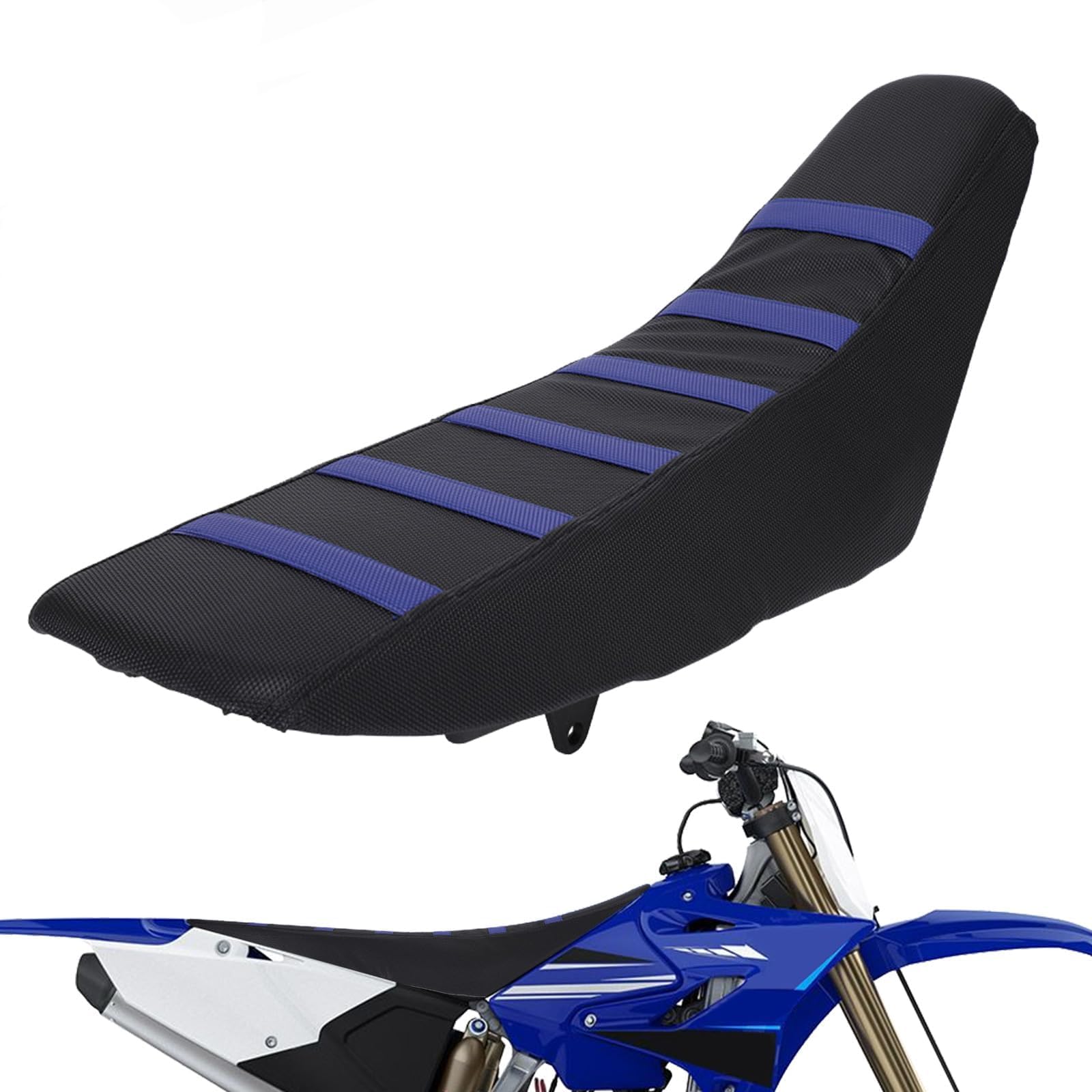 Anxin Housse de siège de moto universelle en caoutchouc souple la plupart des motos tout-terrain telles que SX CRF KXF RM YZ YZF KLX 125 250 150 200 250 350 450 Dirt Pit Bike Off Road Bleu R111700052