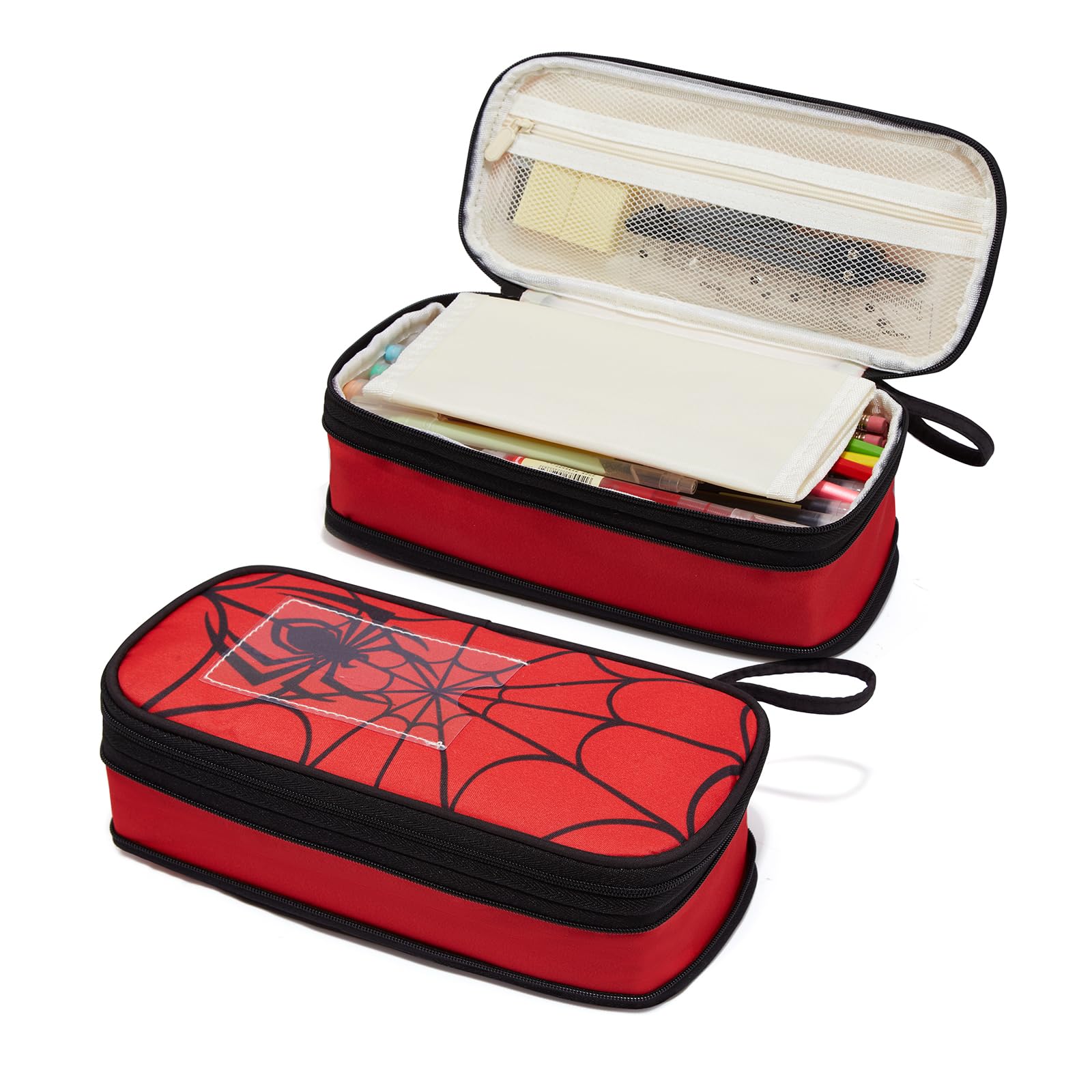 Janhavi Cute Pencil Case for Boys, Large Pencil Pouch with Zipper, Foldable Pencil Bag Box Preppy Gift for Teen Boys, Stationery Pen Bag for Primary Middle School Students(Pattern: Spider) — image 1