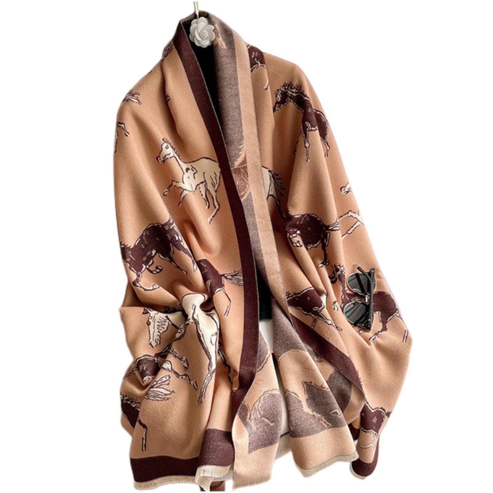 URYYRIT Foulard Écharpe Cachemire Chaude Dames Imprimer Un Châle De Couverture Hivernale Épaisse Et Envelopper Pashmina 180 * 65 Cm Femmes-Wyt154-2