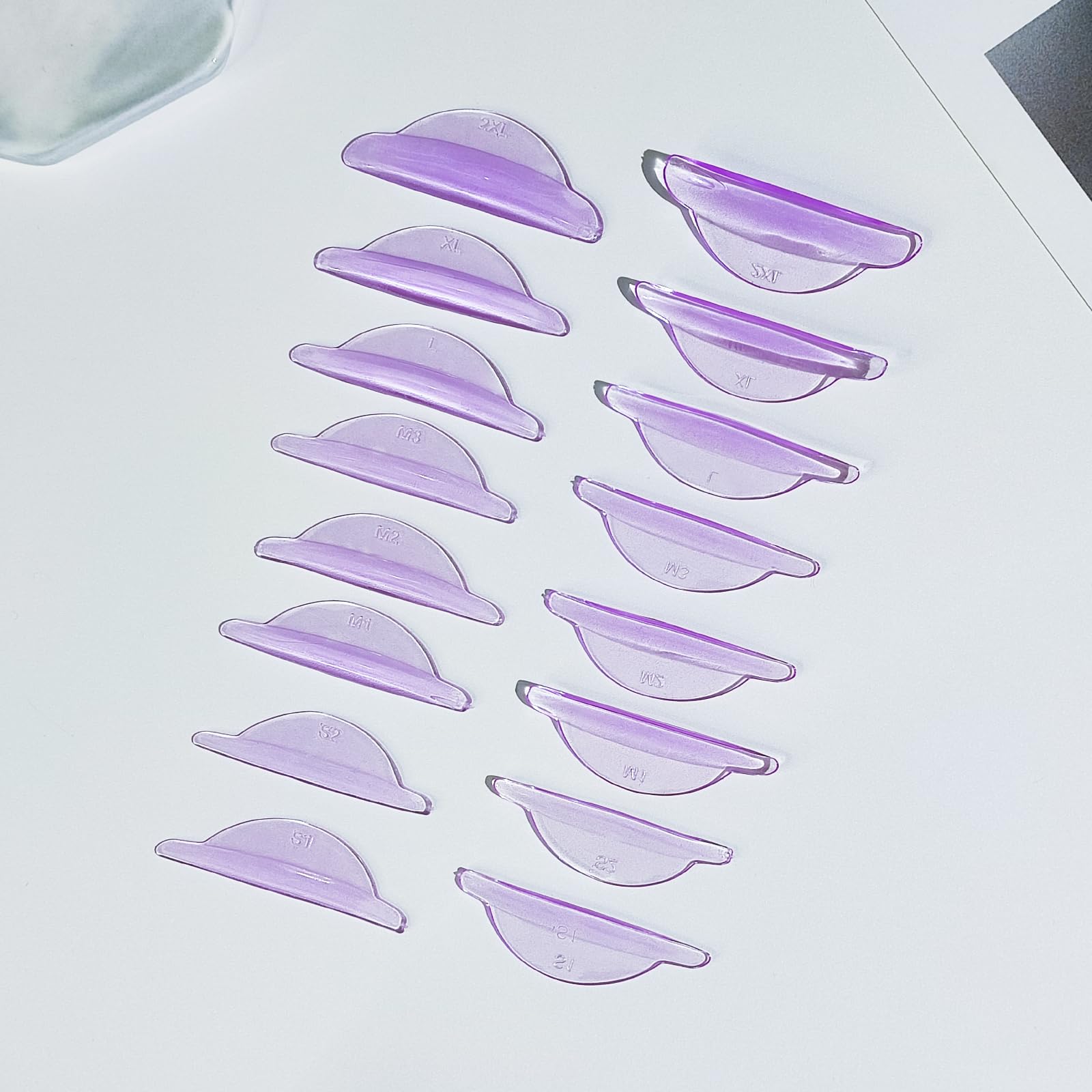 Lomansa Lash Lift Pads, Lash Lift Shields, Super Sticky Upgraded Eyelash Lift Tool, No Glue Needed on The Back of The Pads, 8Sizes Suitable for Salon Eyelash Perming(Purple)