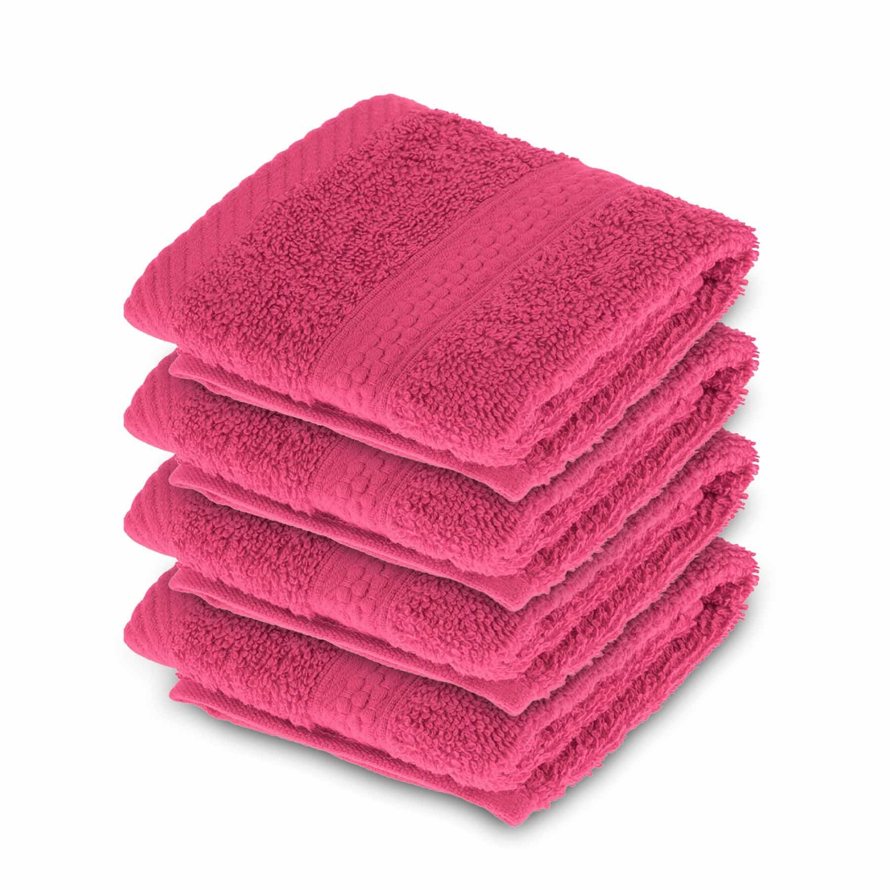 HOMESCAPES Light Blue Turkish Cotton Set of 4 Face Cloths Flannel Super Soft Thick & Absorbent 500 GSM Towel Heavy Weight for everyday Luxury — view 182