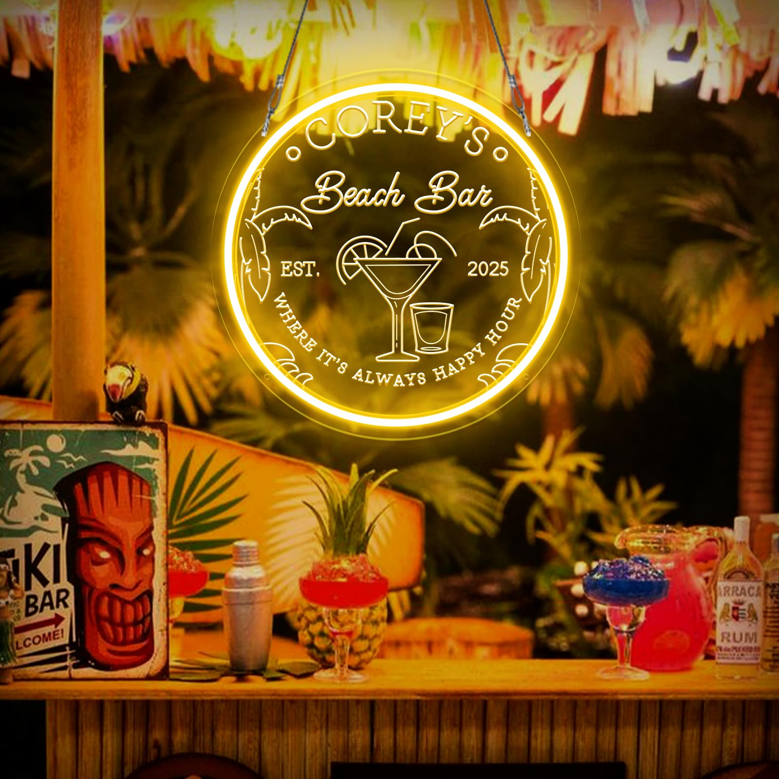 Personalized Beach Bar Sign Pawzity Tiki Bar Sign, Gifts For Dog