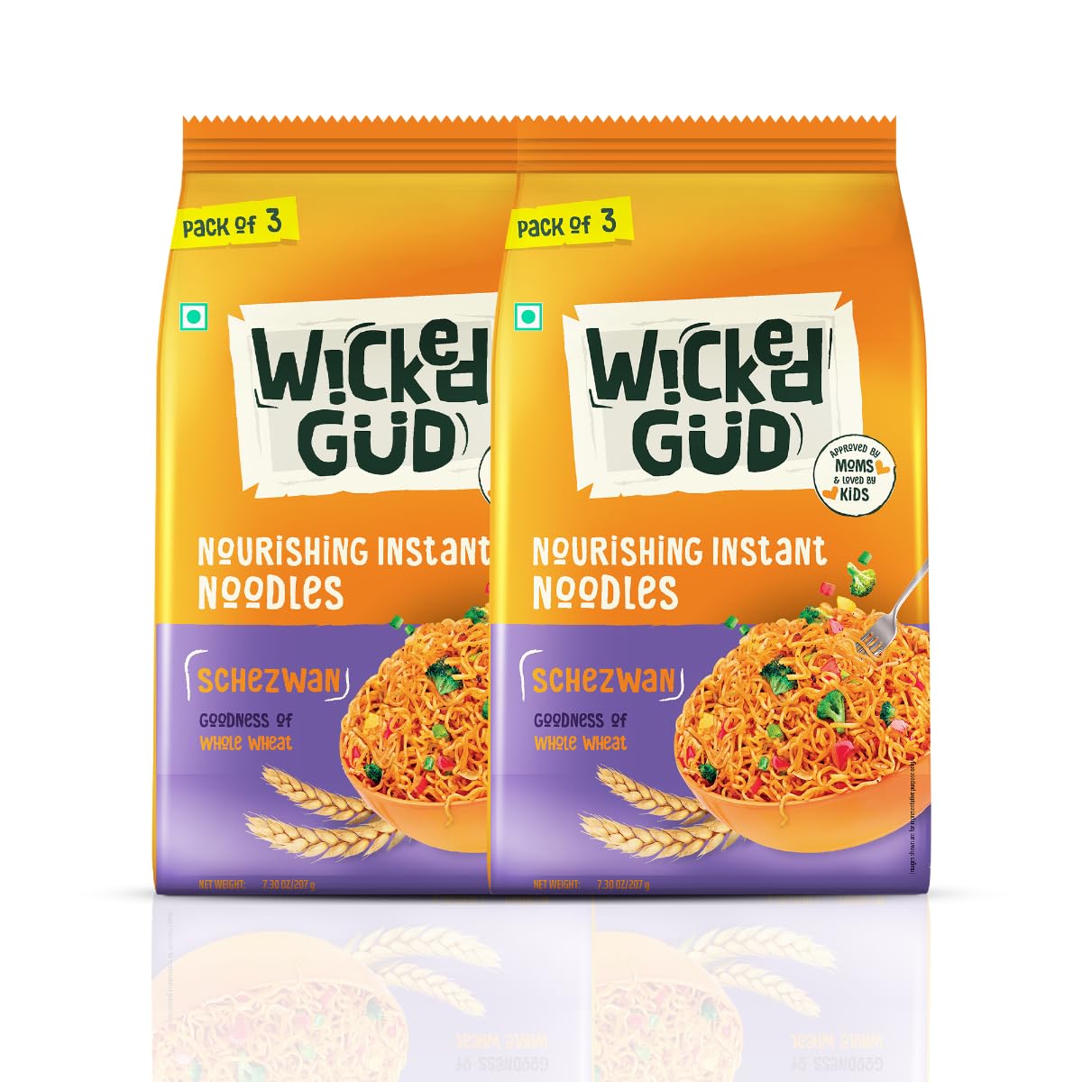 Schezwan Nourishing Instant Noodles (207gm x 2) | Healthy Noodles | No Maida | No Oil | No MSG | High Protein | High Fibre | Cholesterol Free