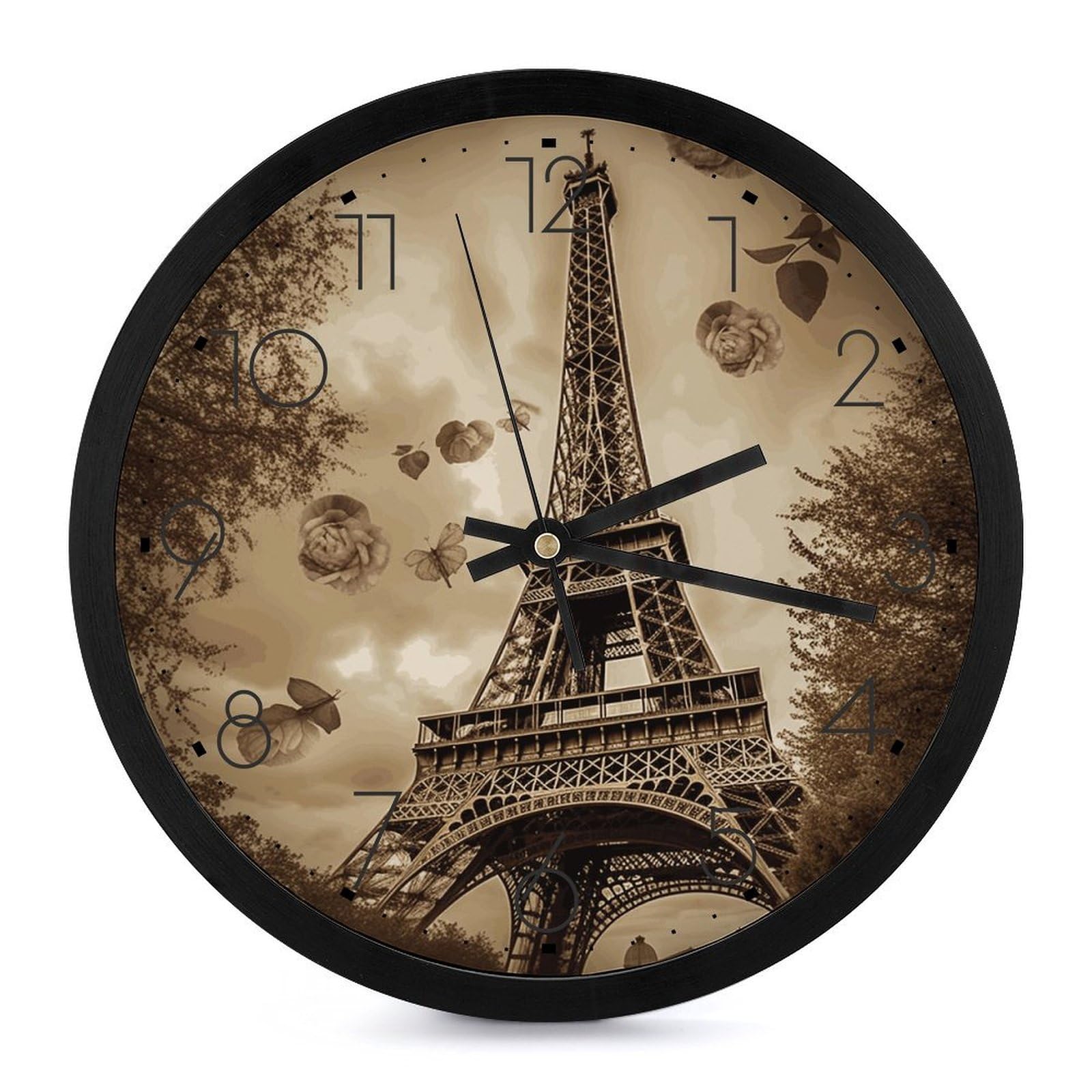 Horloge murale Paris Tour Eiffel silencieuse pour retrouver le sommeil dans sa chambre