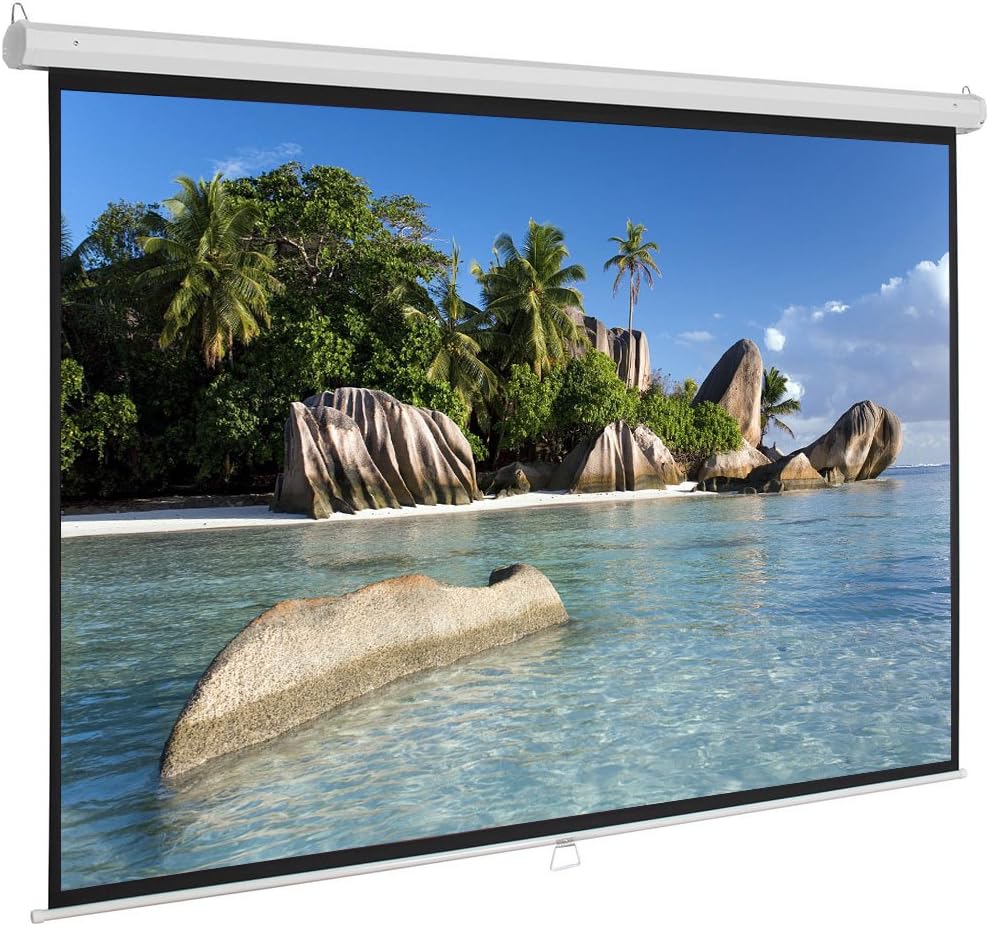 Outdoor Projector Screen Manual Pull Down 84 inch 16:9