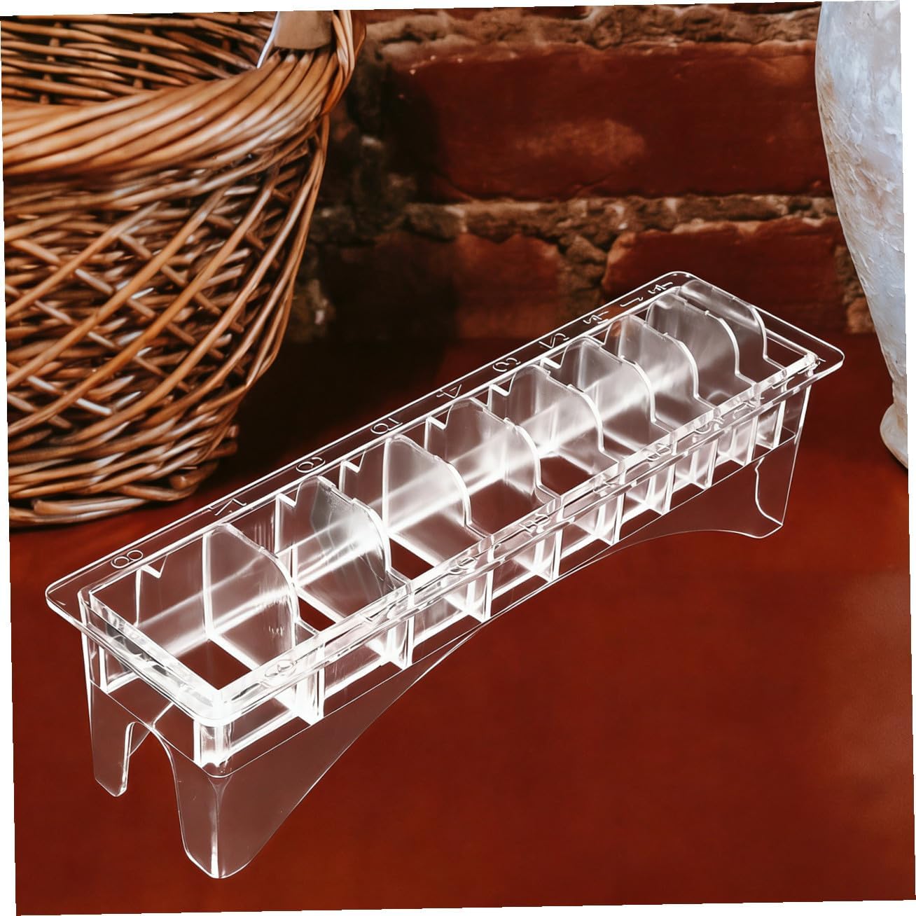 2Pcs Hair Tool Storage Box Comb Organizer for Guide Combs Clipper Holder for Barbershop Design for Tidy Hair Cutting Environment and Transparent Colors