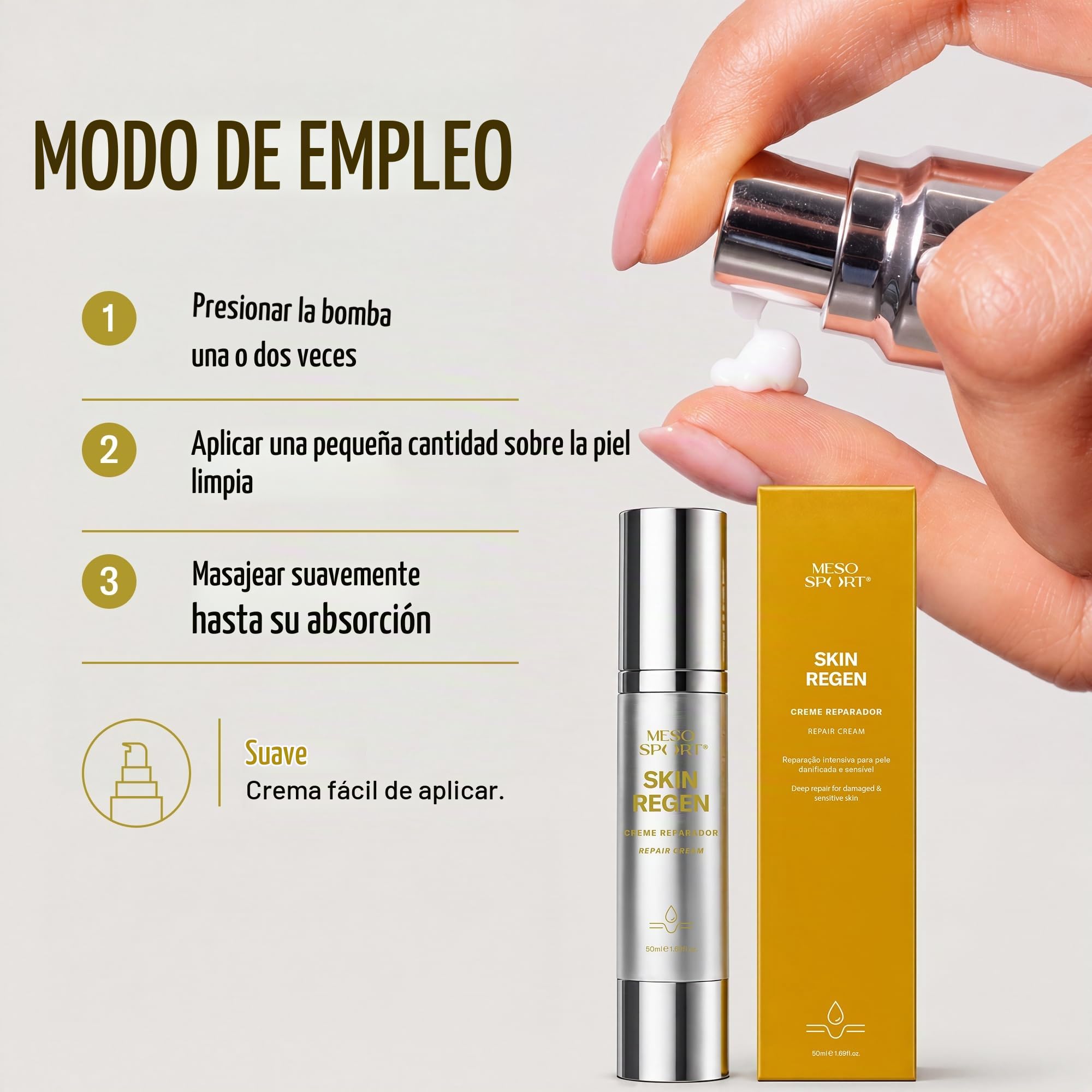 Skin Regen Crema Reparadora con Niacinamida y Centella Asiática para Piel bajo Esfuerzo, 50ml