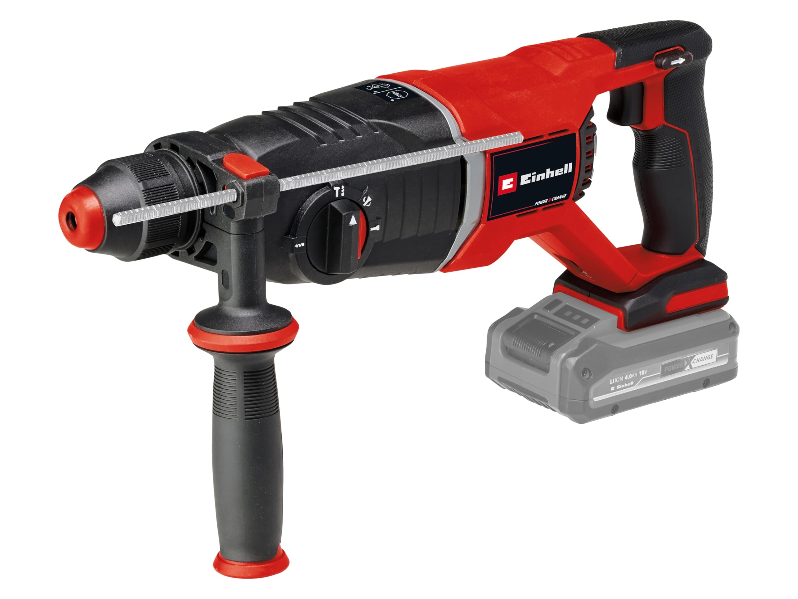 Einhell Profesjonalny bezprzewodowy młot udarowy TP-HD 18/26 D Li BL - Solo Power X-Change (18 V, 2,6J, silnik bezszczotkowy PurePOWER) dostarczany bez akumulatora i ładowarki + maszt