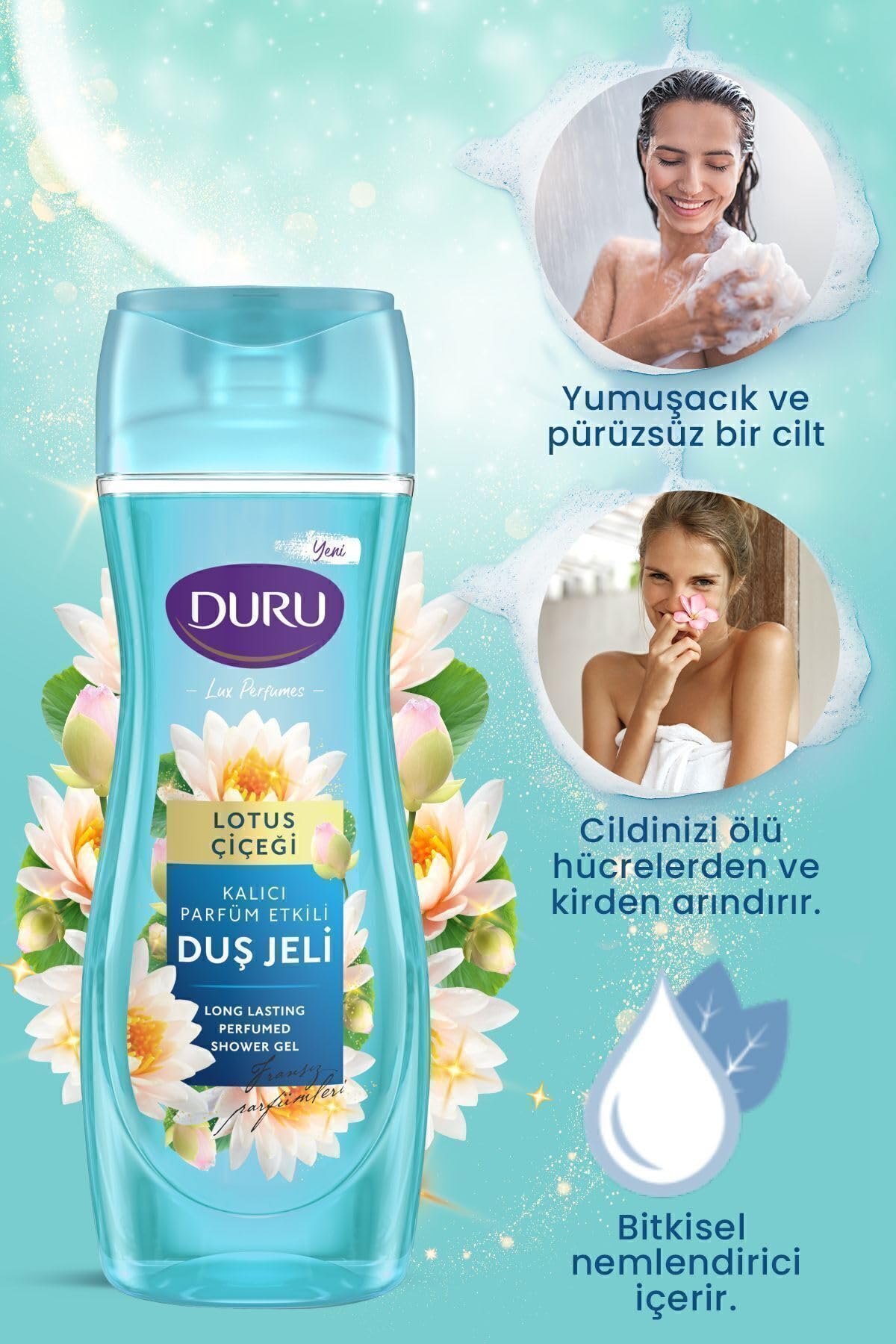 Duru Lüx Perfumes Lotus Çiçeği Vegan Duş Jeli 3X450Ml