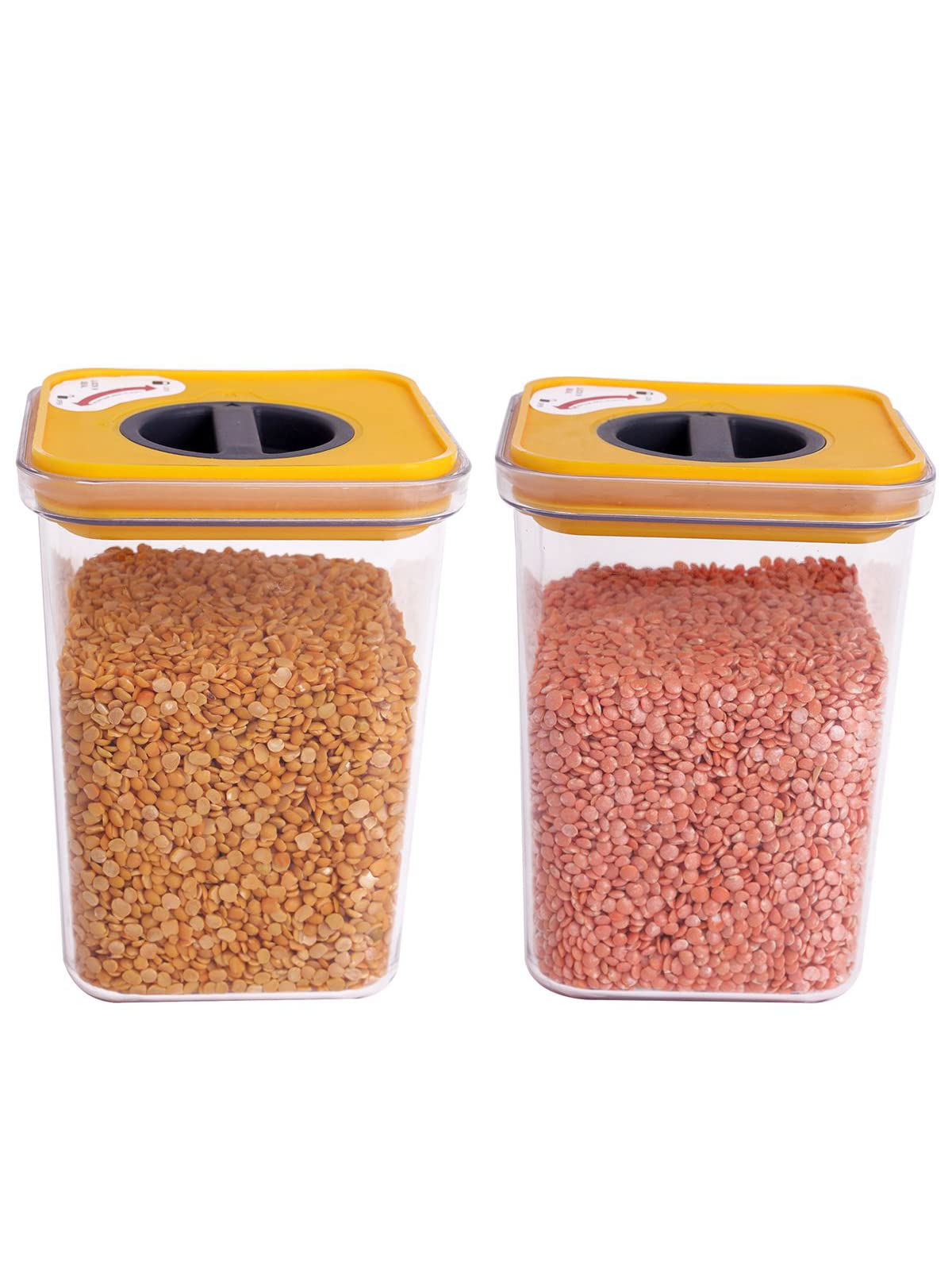 Yellow Kitchen Containers - 2 Pack 1700ml -1