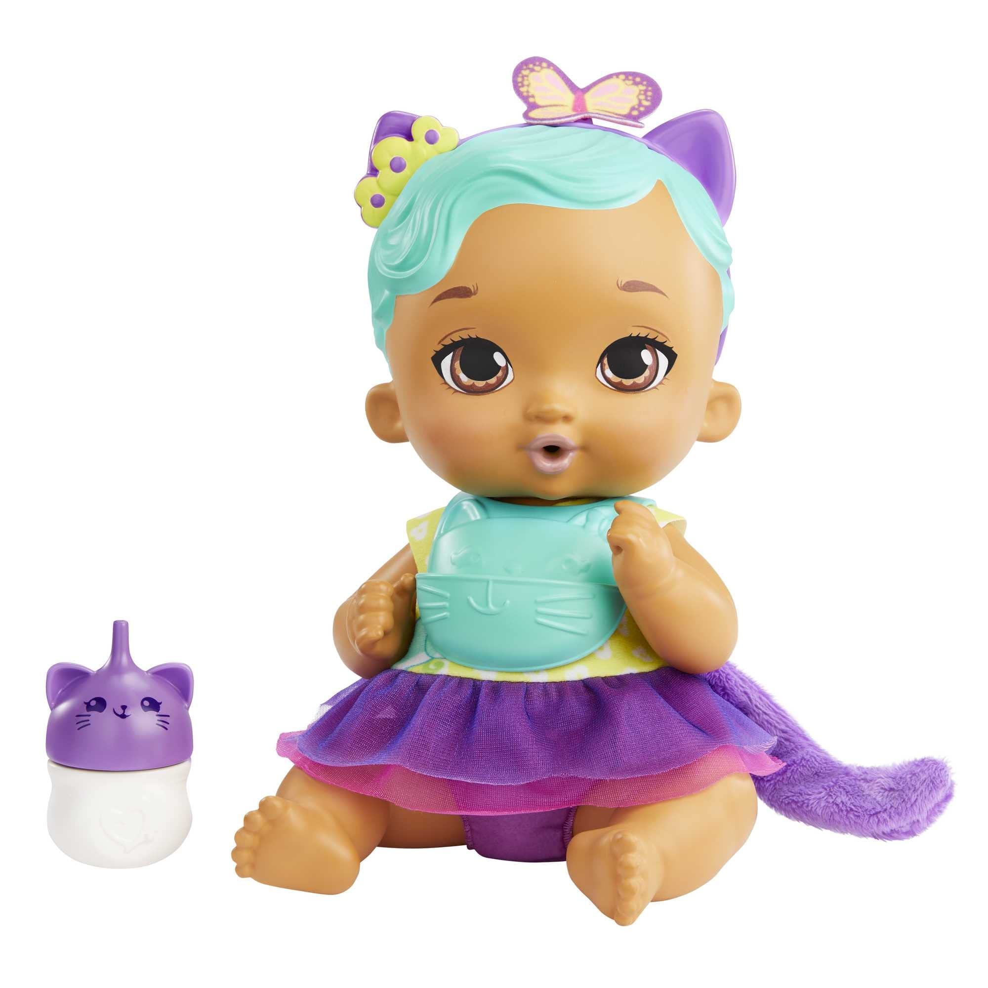 My Garden Baby - Kitty, Amica JuniorGattina Bambola (30,5 cm) e accessori, con pannolino riutilizzabile, bavaglino e biberon, regalo e giocattolo per bambini 3+ Anni, HHL22